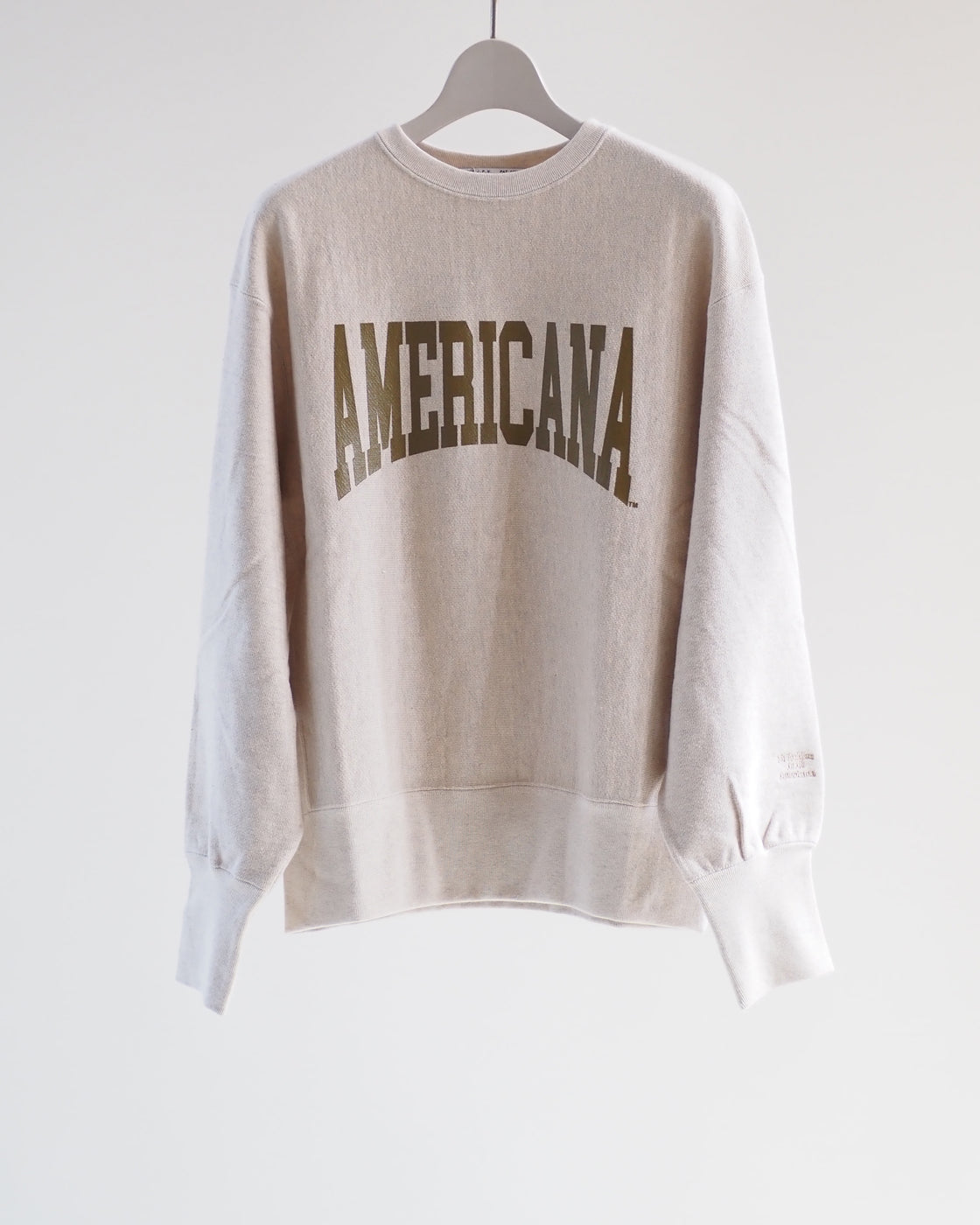 Americana Reverse Weave Crew,  Oatmeal