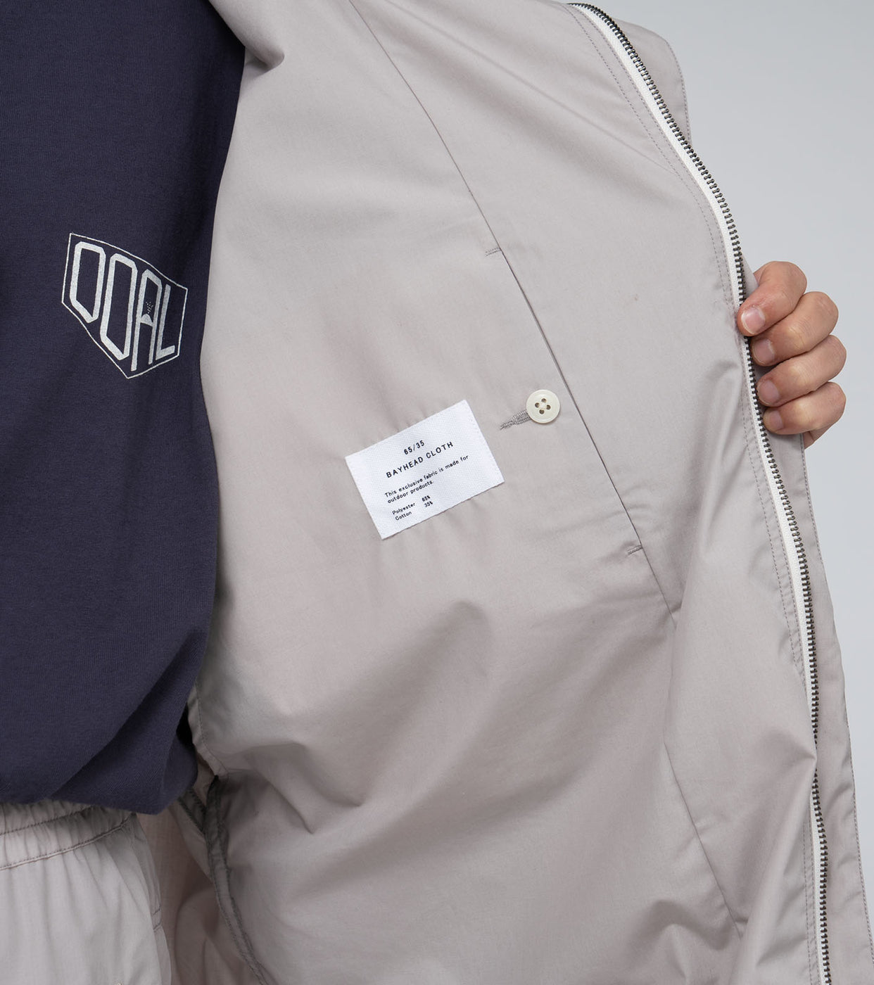 nanamica Hooded Deck Jacket , Gray Beige