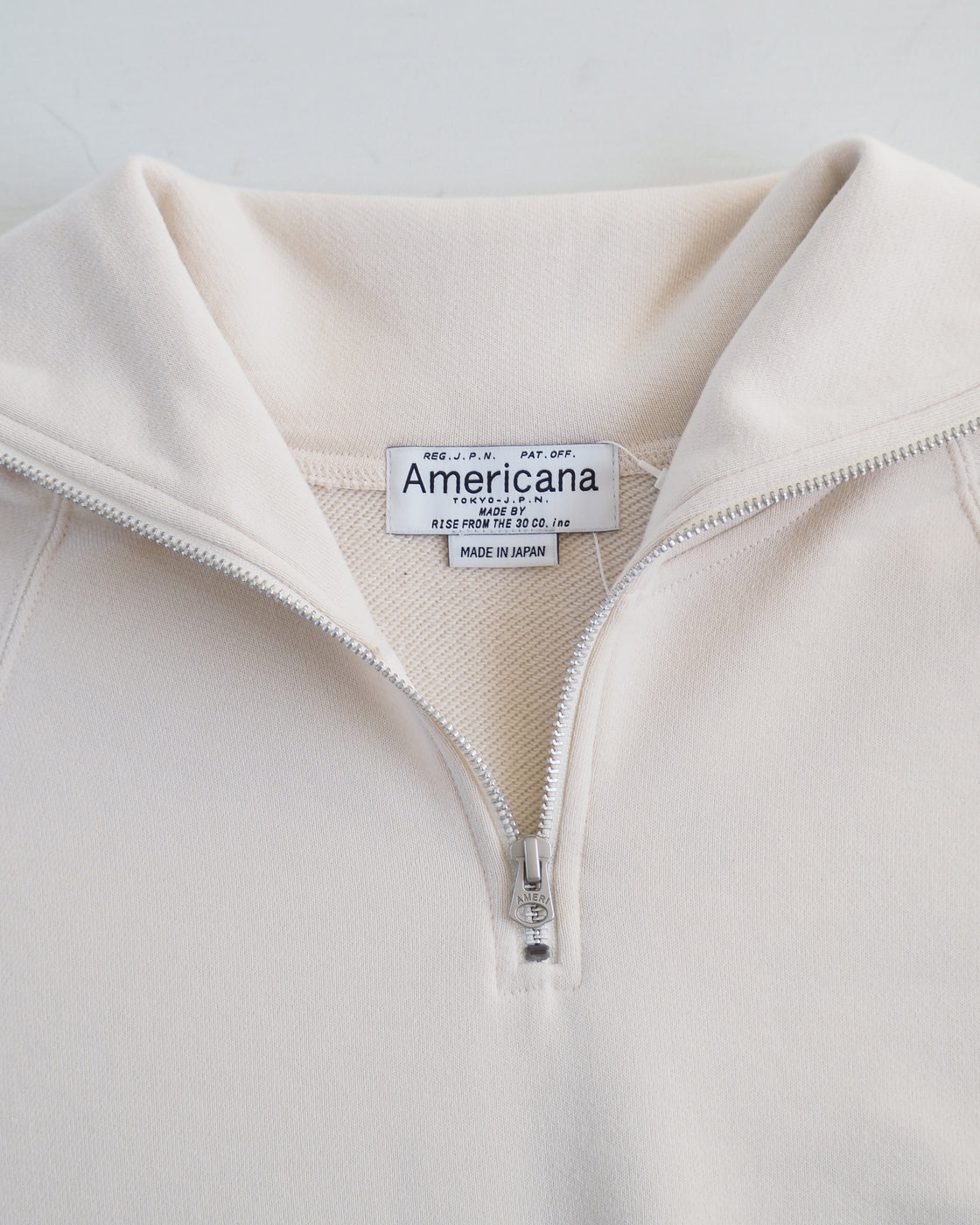 Americana Zip Sailor Collar Sweatshirt, Ivory