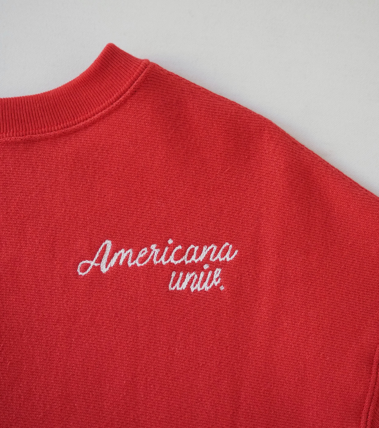 Americana Cutoff SweatShirt Crew , Red