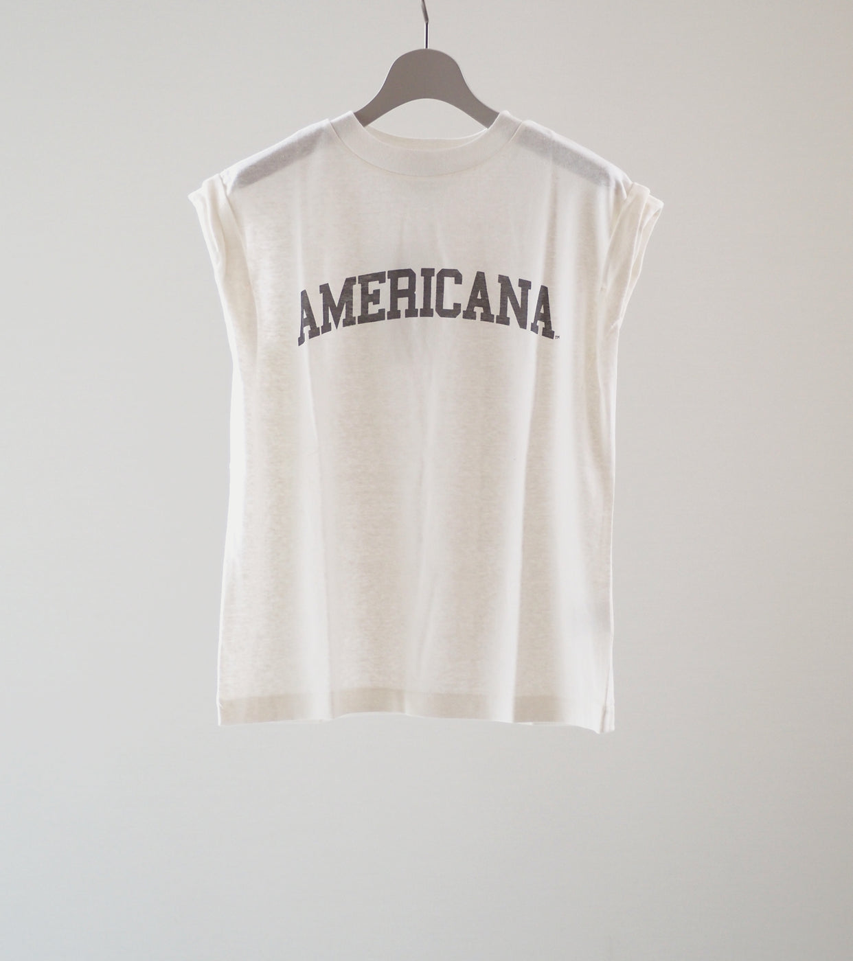 Americana Roll up T-shirt ,Off White