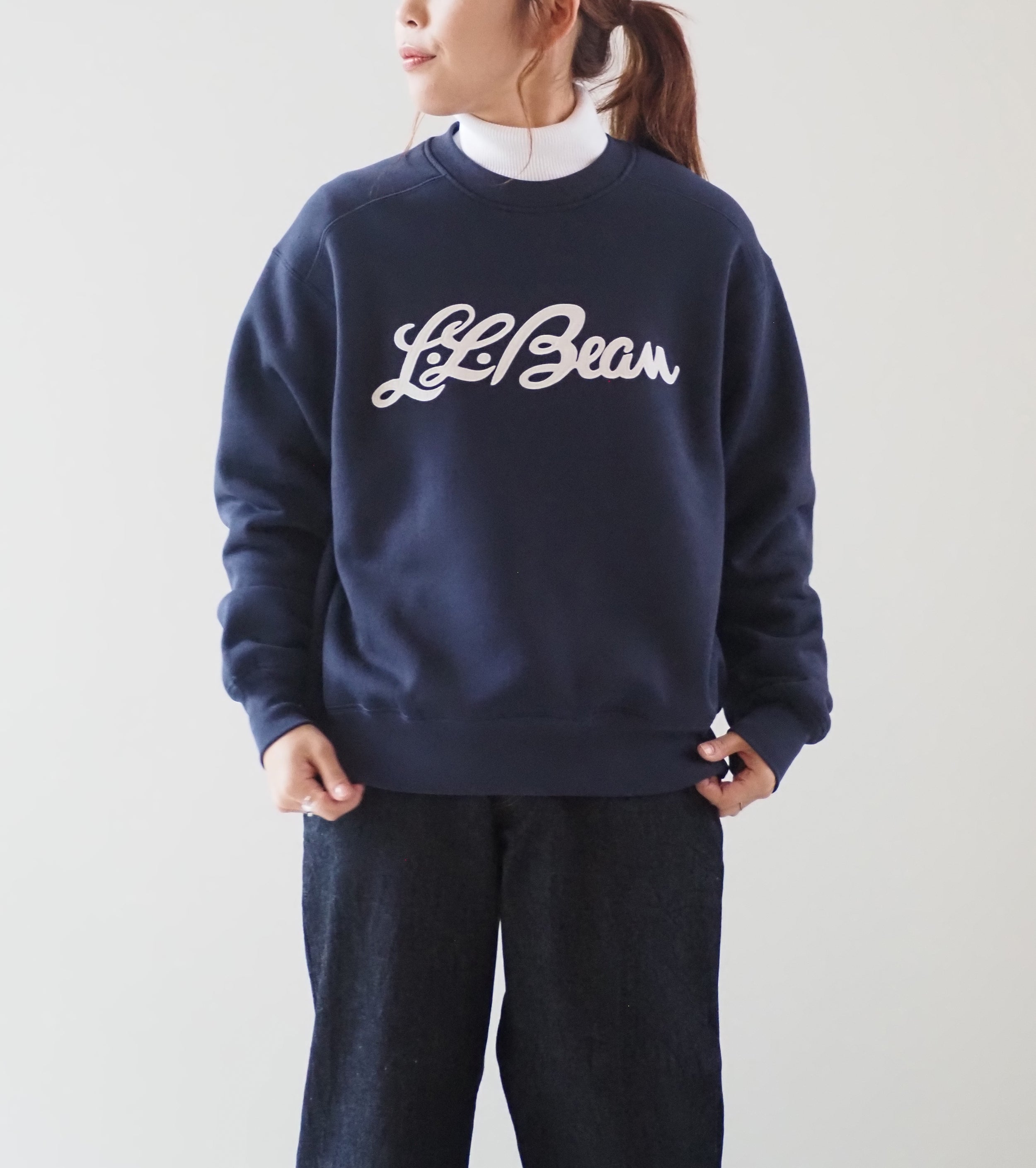 L.L.Bean JAPAN EDITION ウィメンズ ウィンスロップ クルーネック スウェットシャツ , Navy