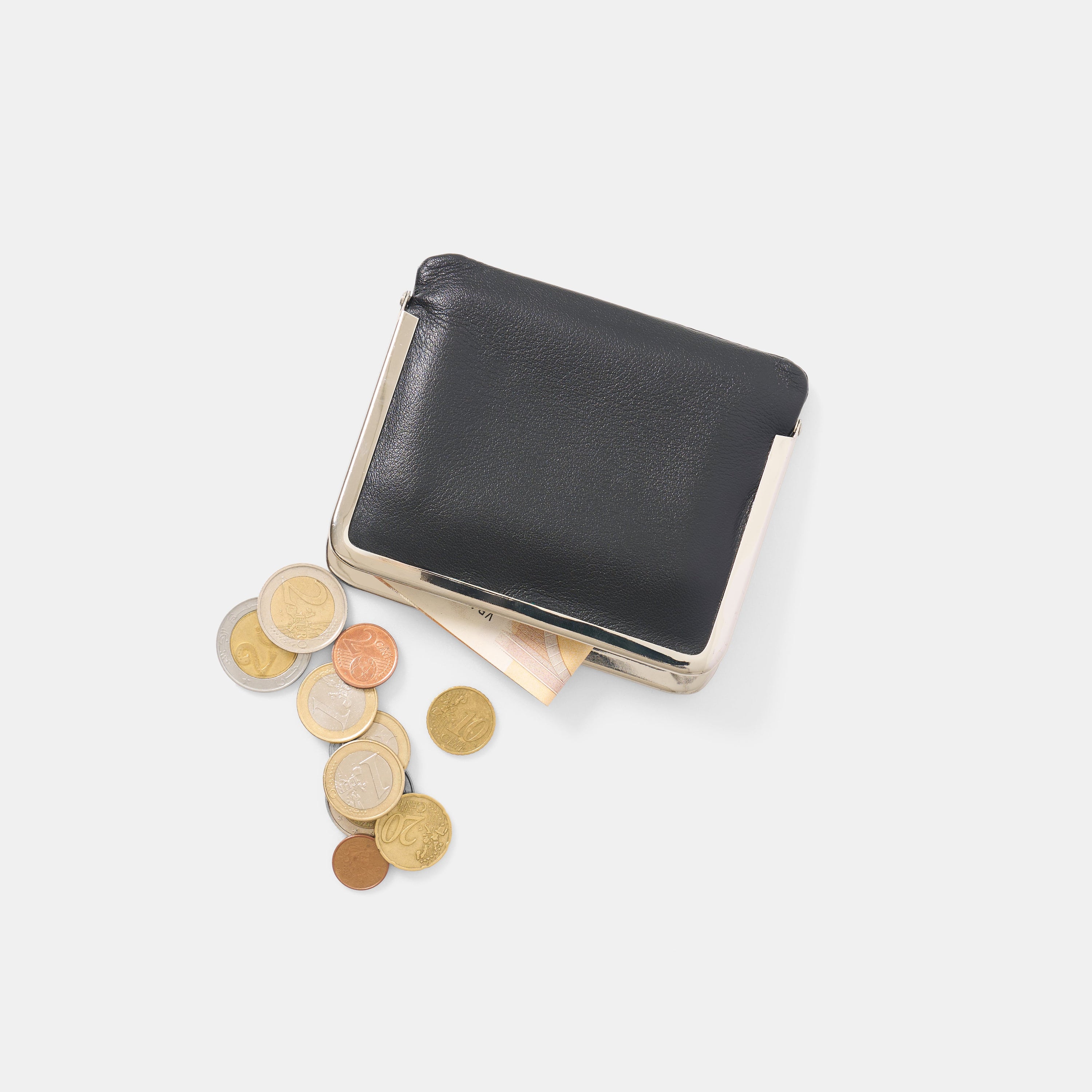 Morphee SAC À MAIN フレームド レザー ハーフ ウォレット , Black ＜SILVER＞