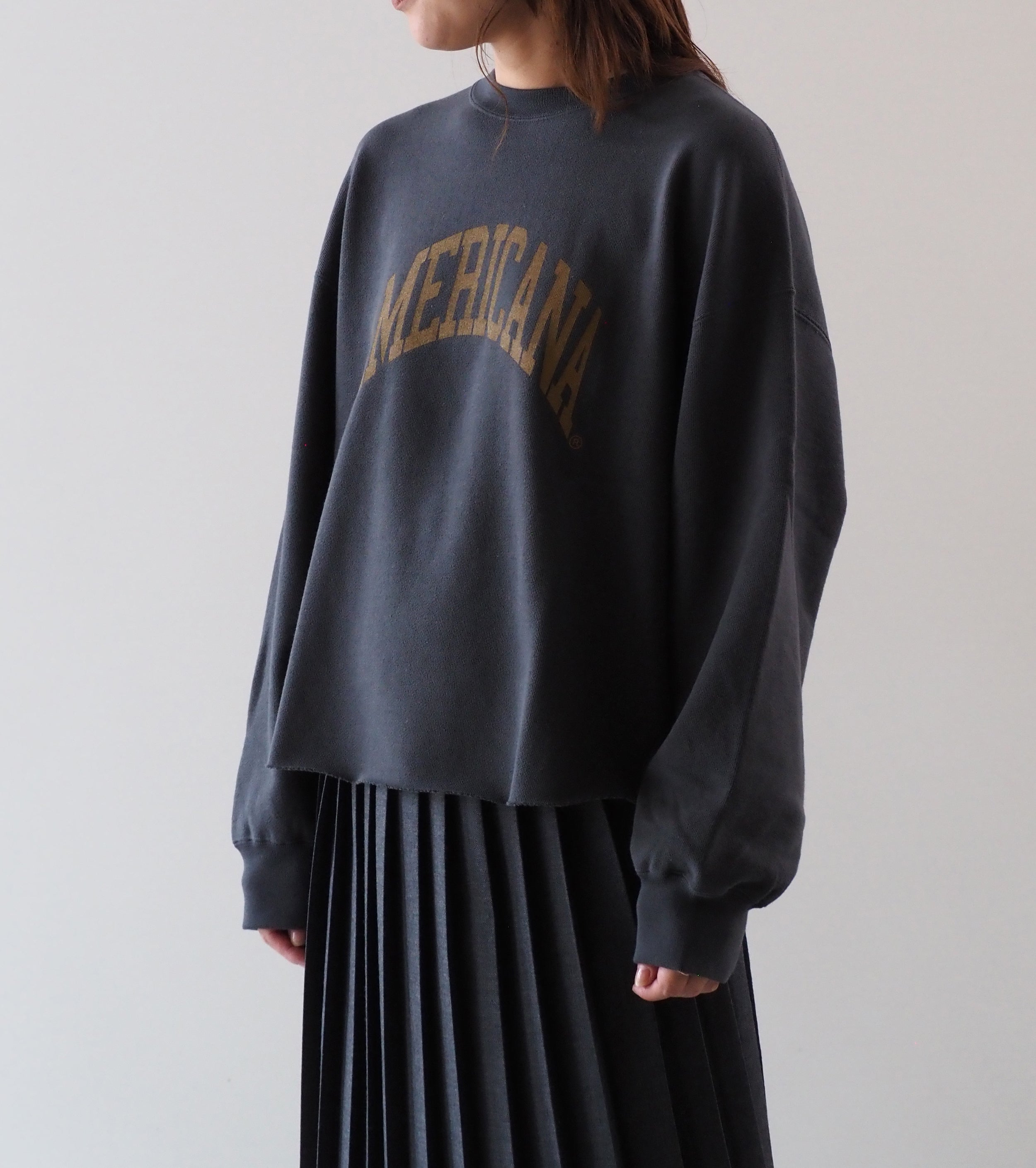 Americana 14 Gauge Cropped Cut-Off Sweat , Charcoal