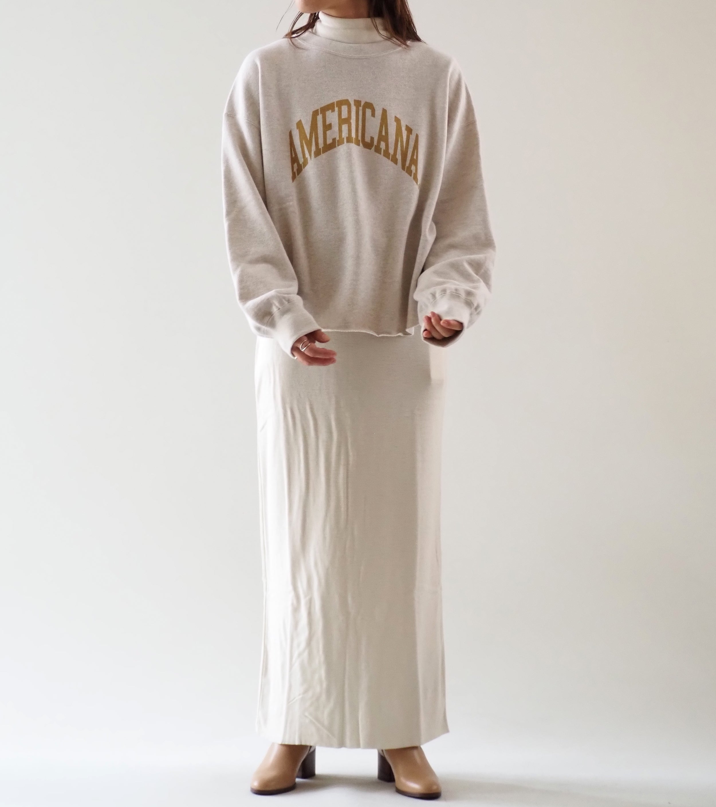 Americana 14 Gauge Cropped Cut-Off Sweat , Oatmeal