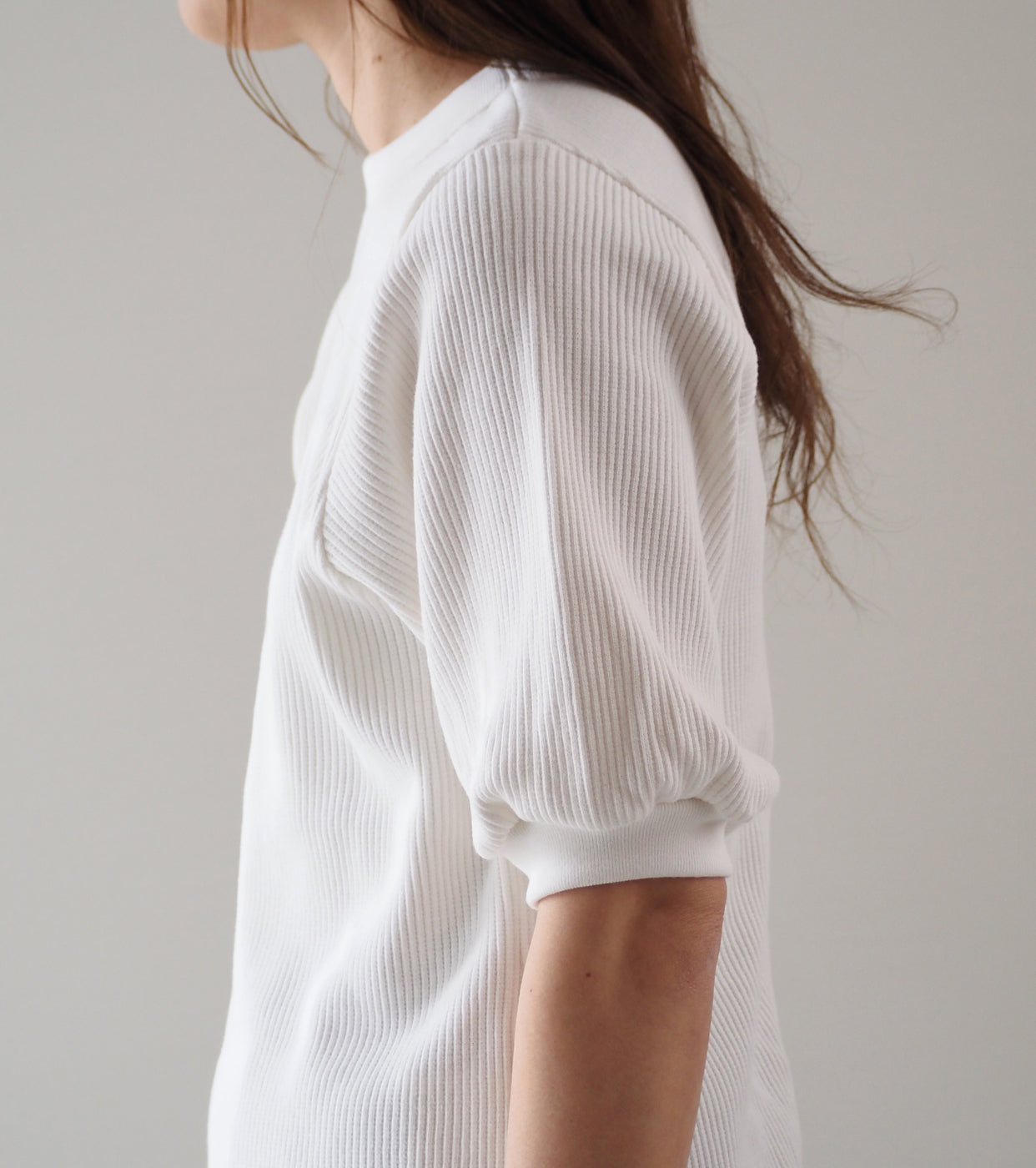 Americana ヴィンテージリブ ショートスリーブ ティー , Off White