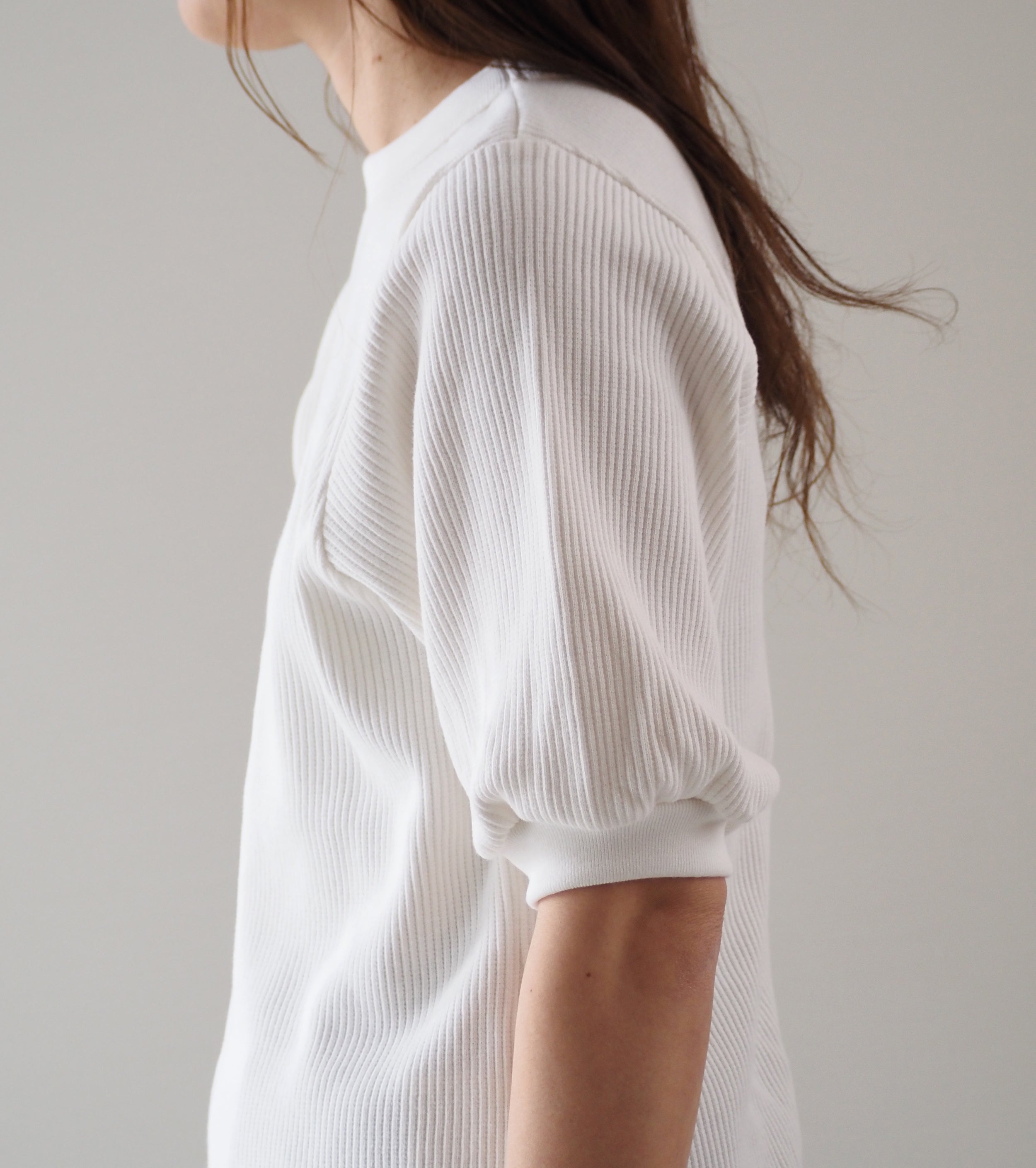 Americana ヴィンテージリブ ショートスリーブ ティー , Off White