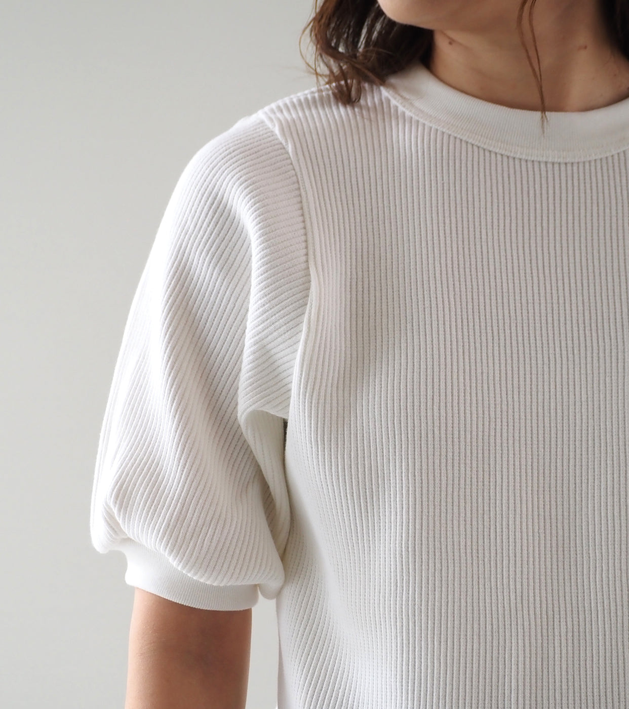 Americana ヴィンテージリブ ショートスリーブ ティー , Off White