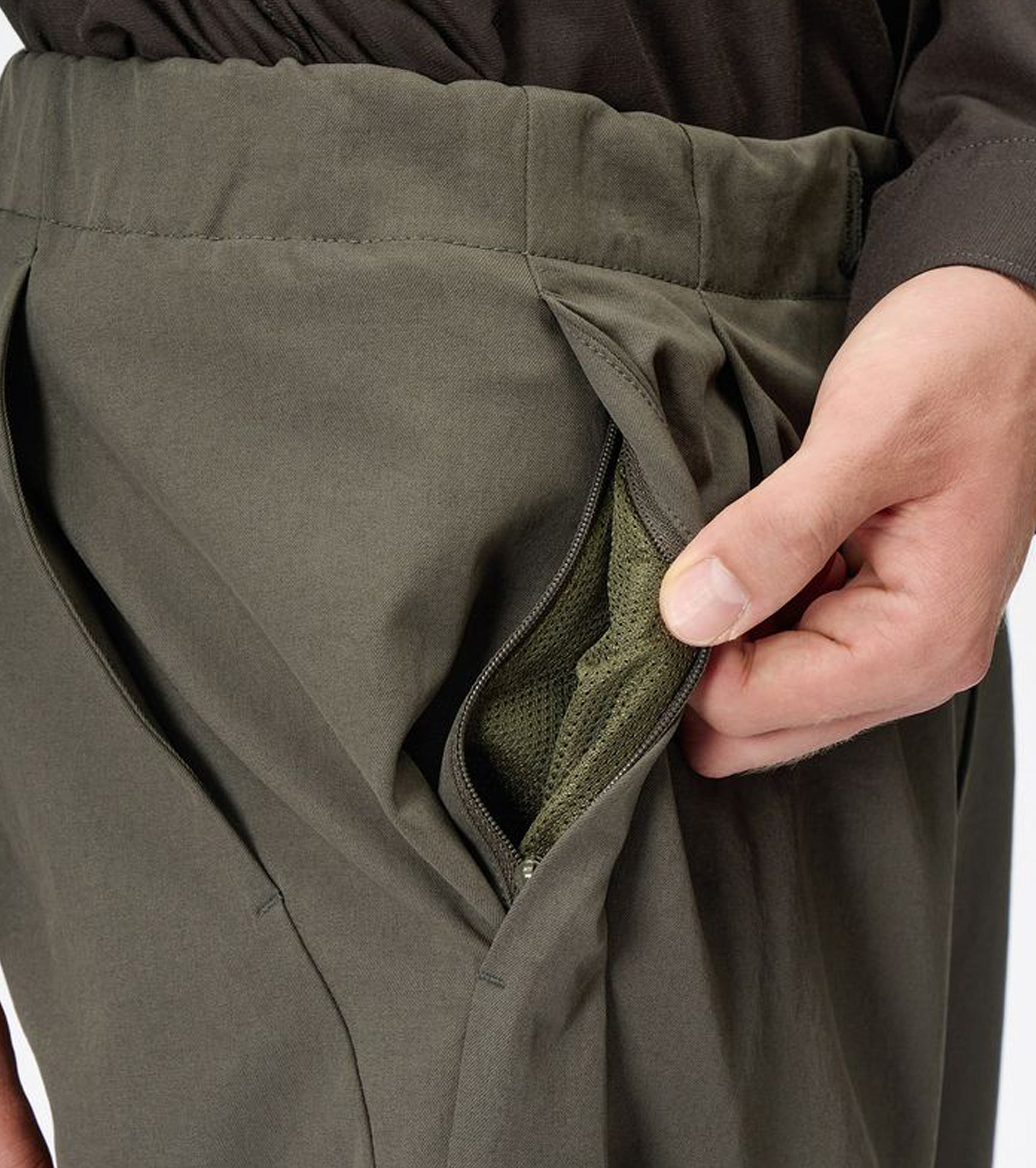 Goldwin One Tuck Tapered Stretch Pants,  Dark Olive