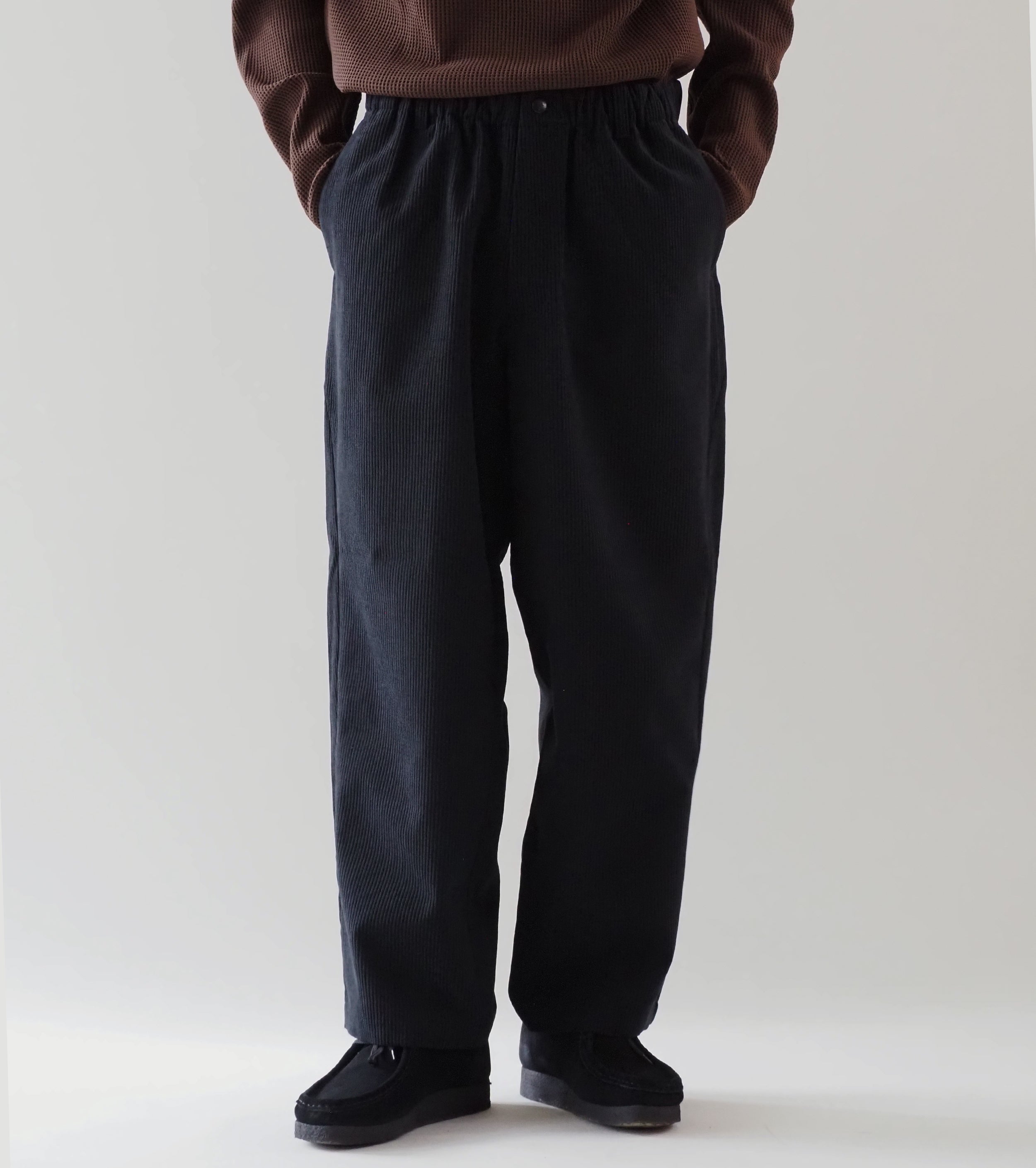 Goldwin Fine Wale Corduroy Straight Pants, Black