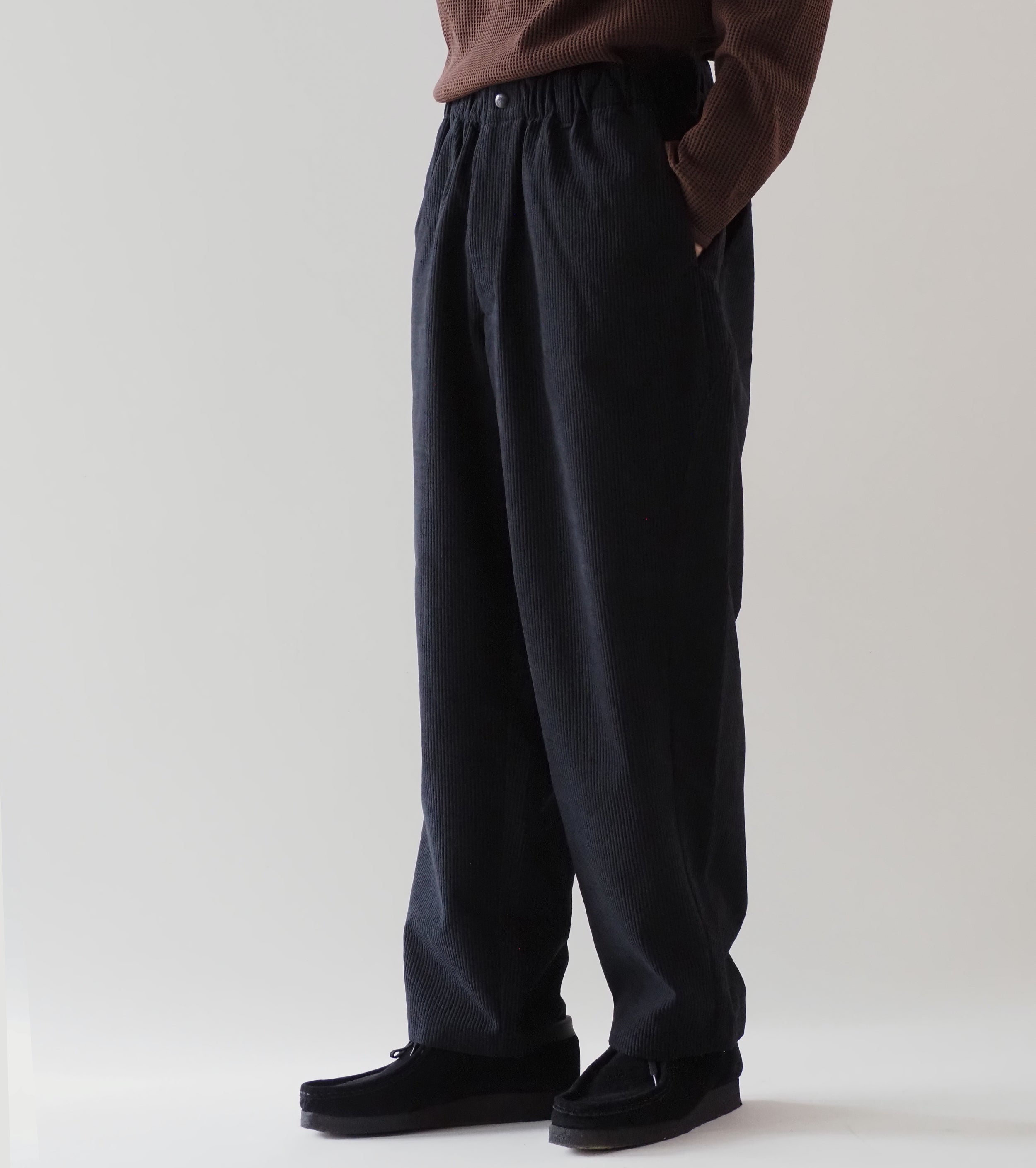 Goldwin Fine Wale Corduroy Straight Pants, Black