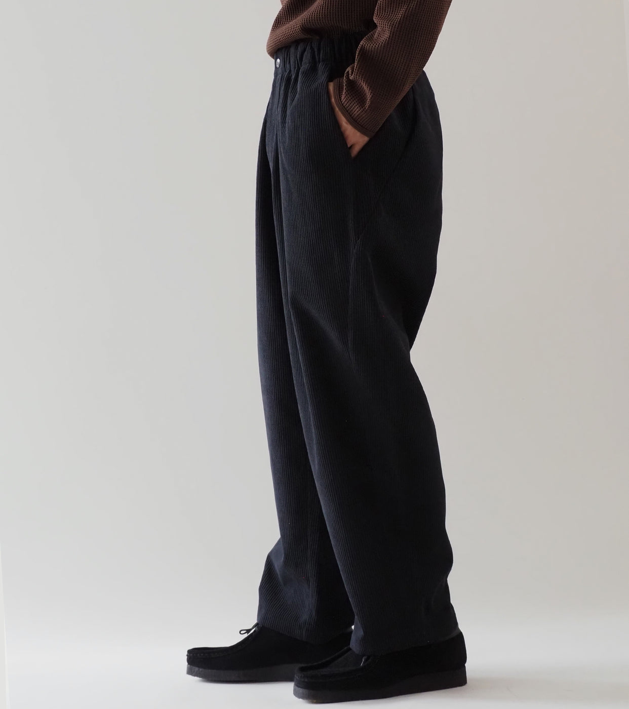 Goldwin Fine Wale Corduroy Straight Pants, Black
