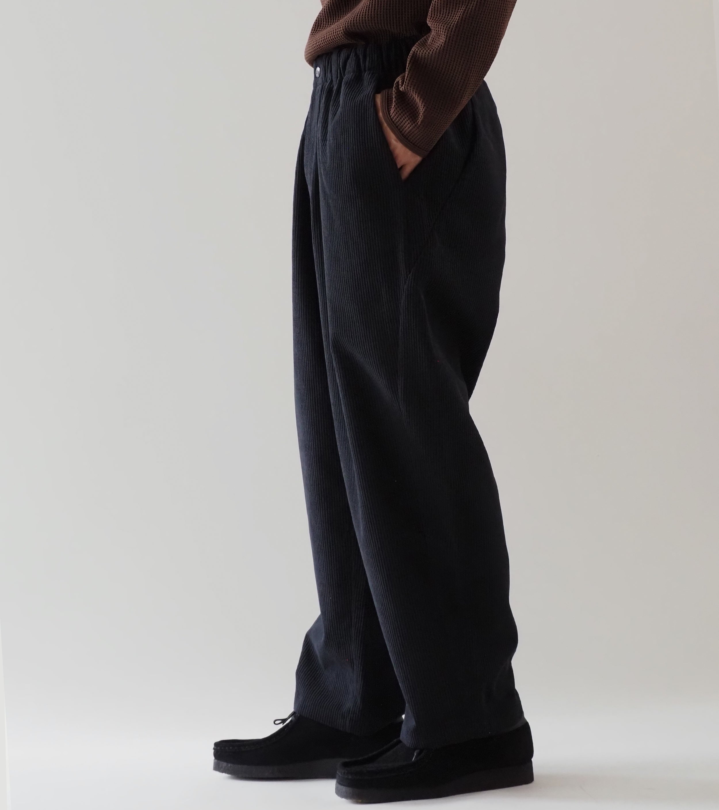 Goldwin Fine Wale Corduroy Straight Pants, Black