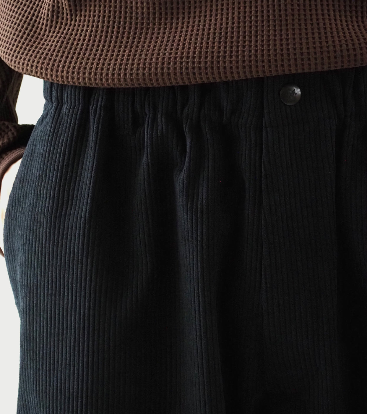 Goldwin Fine Wale Corduroy Straight Pants, Black