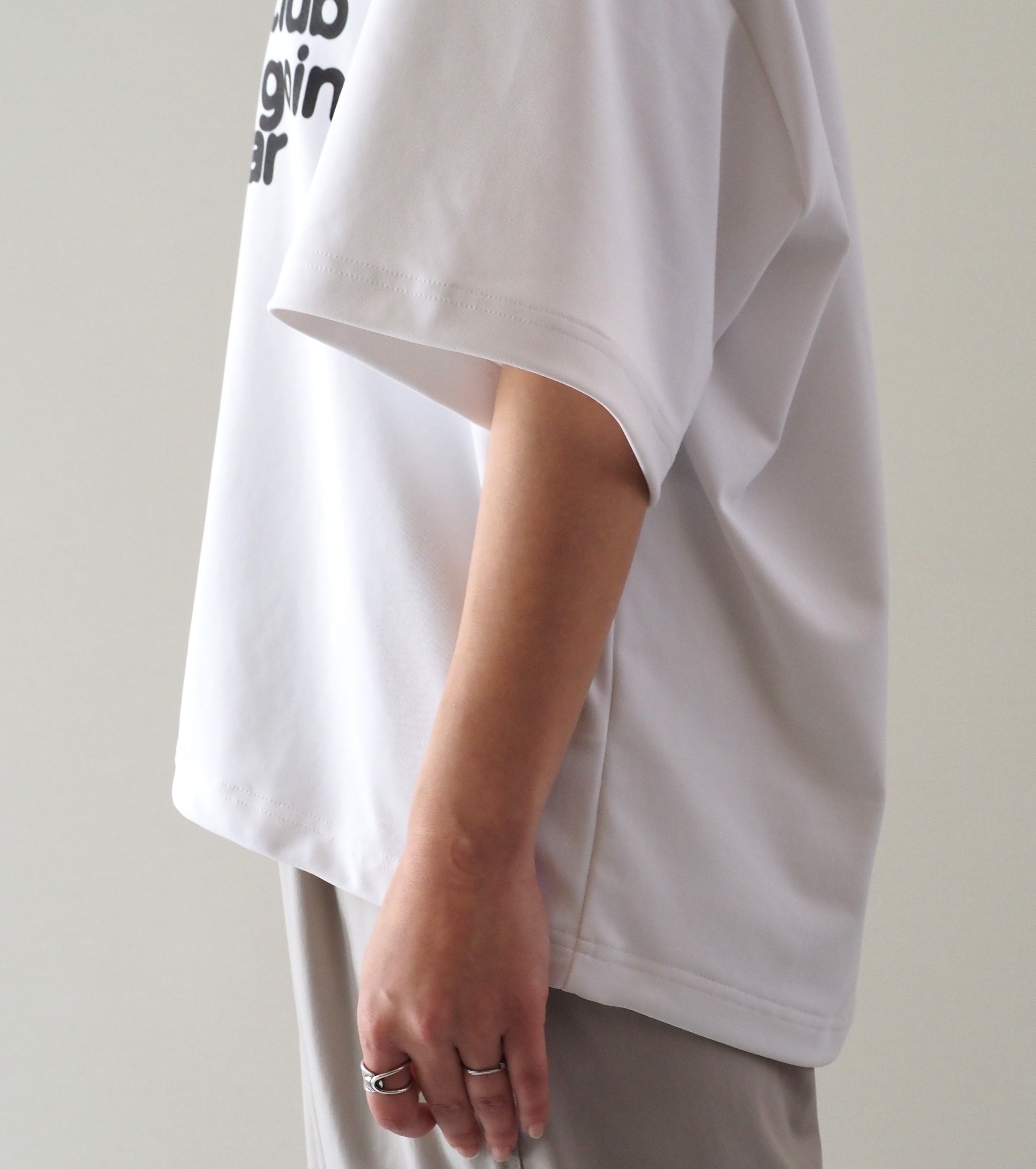 Americana 接触冷感 天竺 ドローコード Tシャツ, White