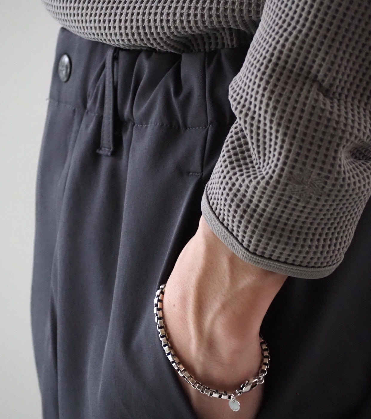 Goldwin Baggy Straight Pants , Deep Charcoal