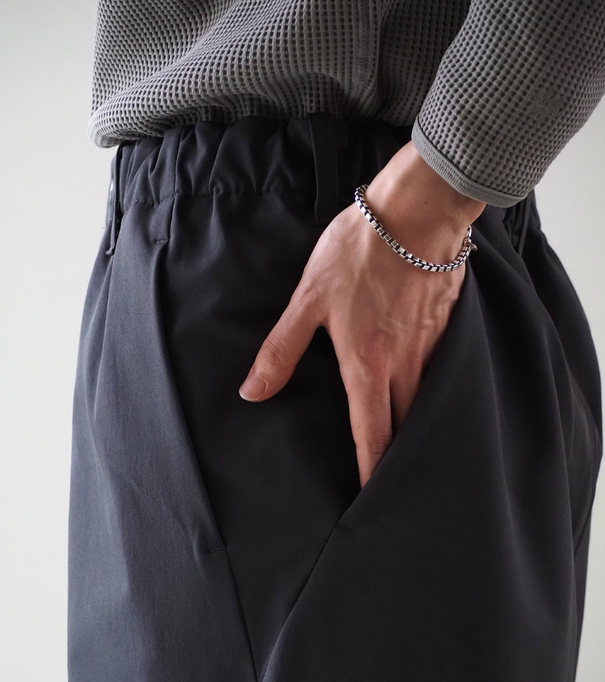 Goldwin Baggy Straight Pants , Deep Charcoal