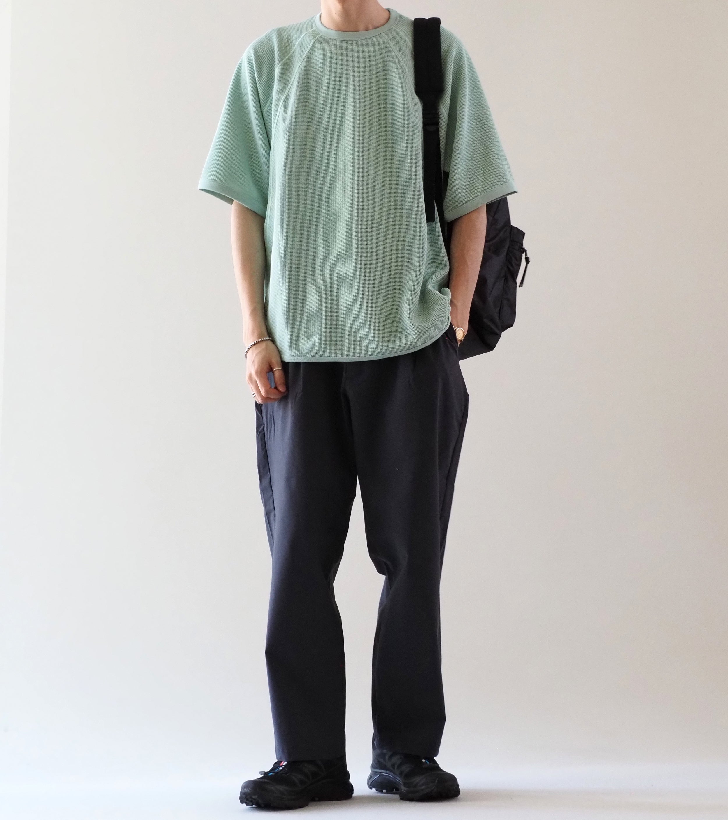 Goldwin ワンタック テーパード ライト パンツ , Ebony Gray