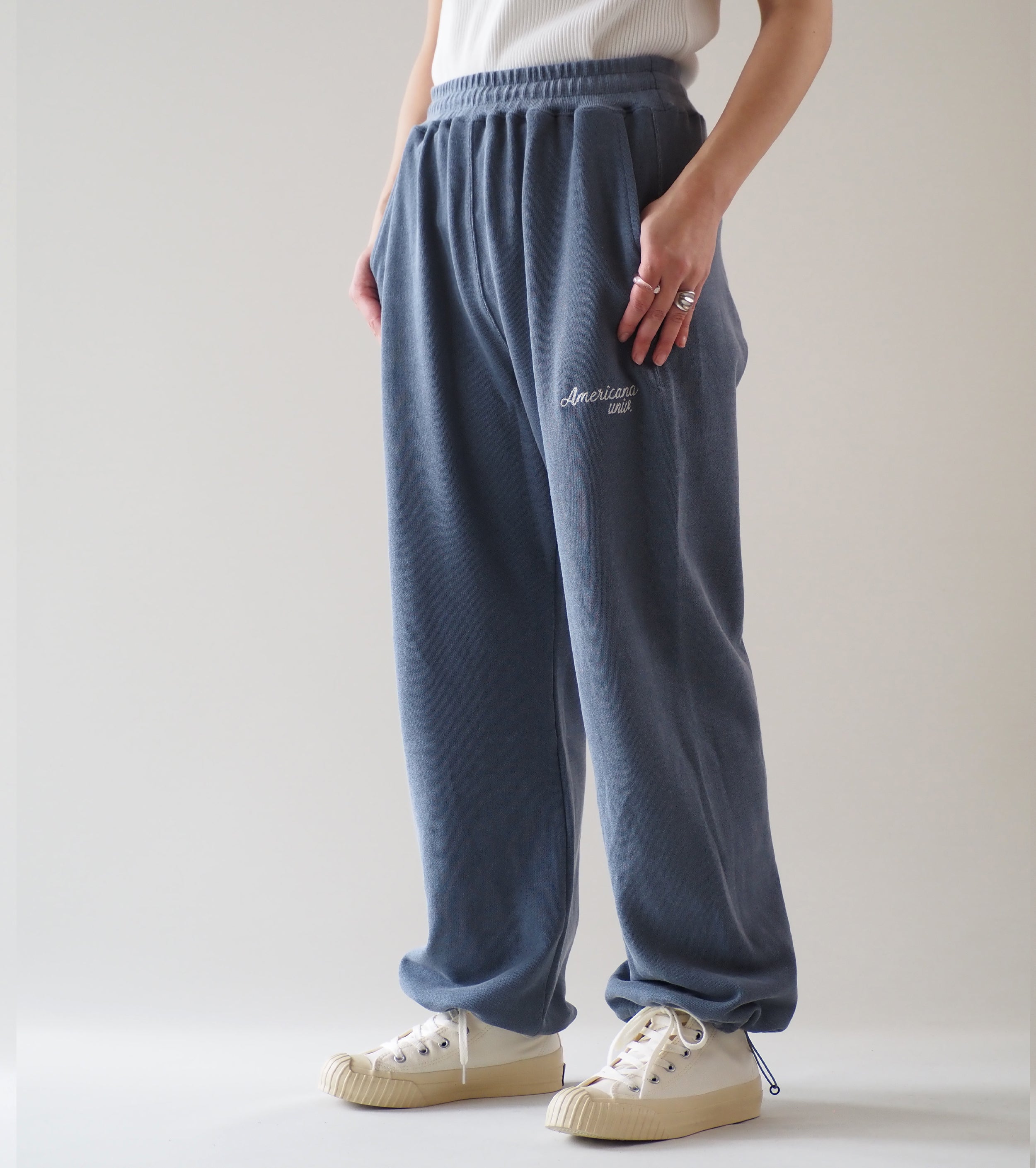 Americana ヴィンテージ裏毛  ドローコード スウェット パンツ, Navy