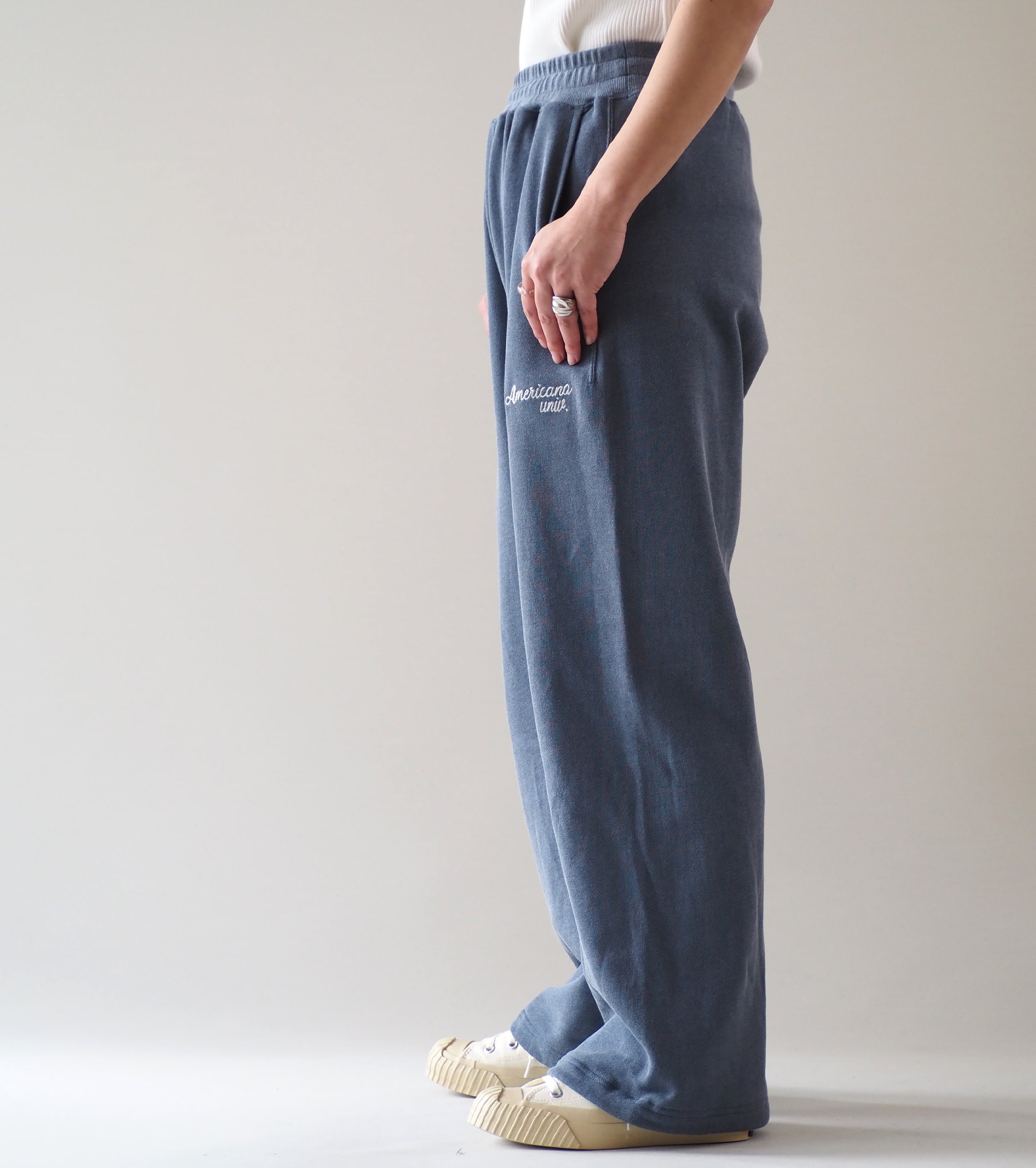Americana ヴィンテージ裏毛  ドローコード スウェット パンツ, Navy