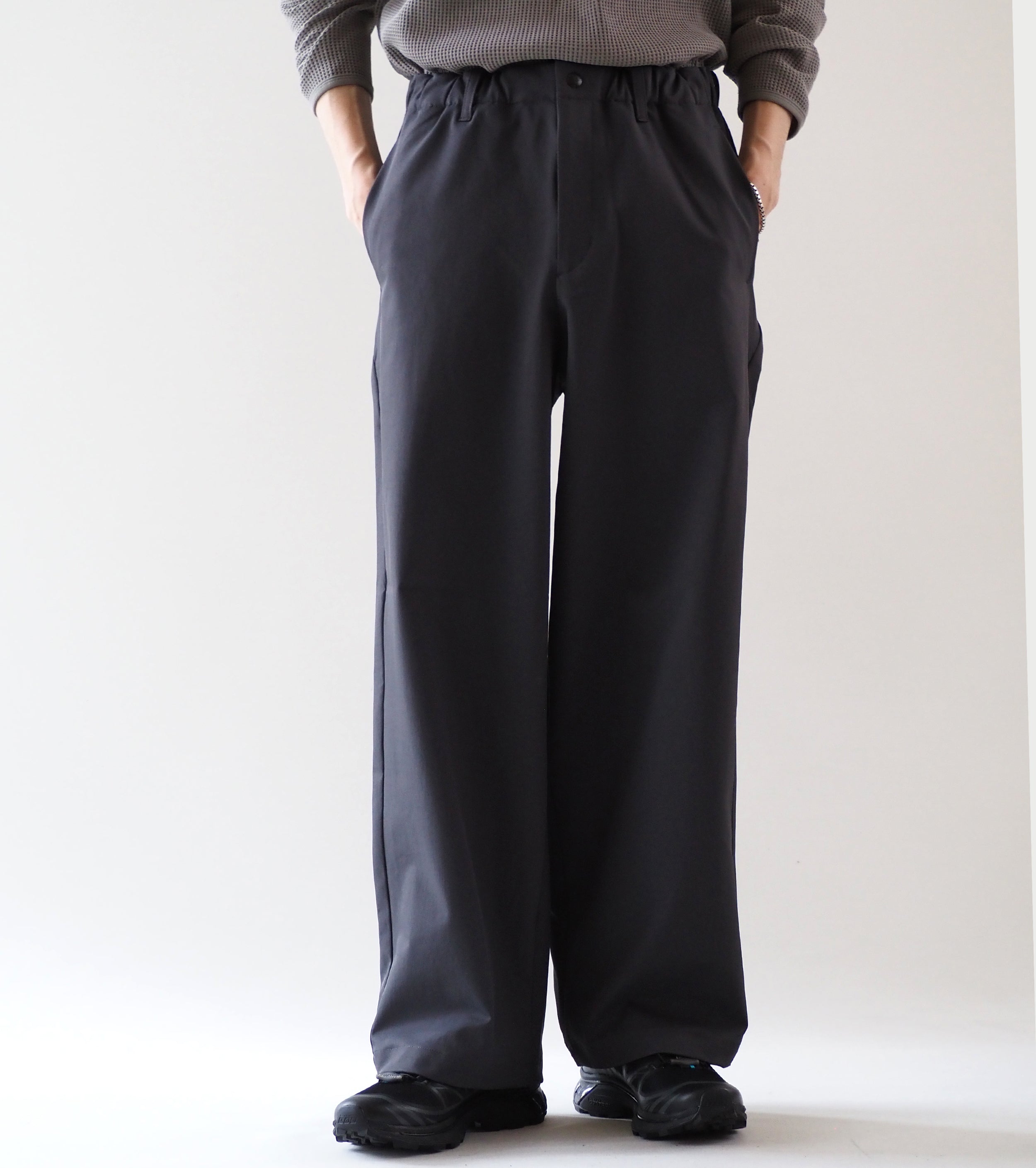 Goldwin Baggy Straight Pants , Deep Charcoal