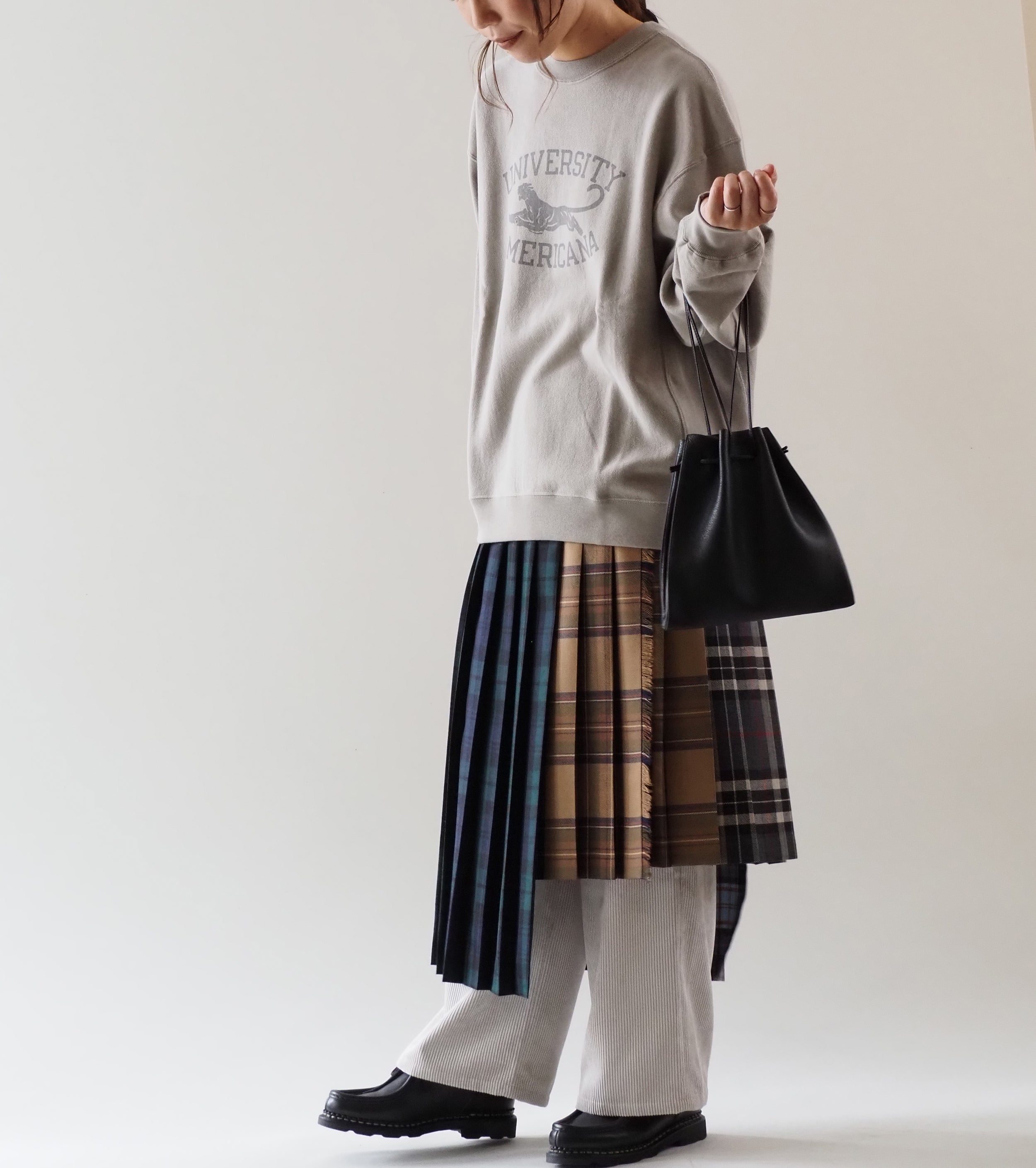 Americana Reverse Weave Crew neck Sweat Shirt , Greige