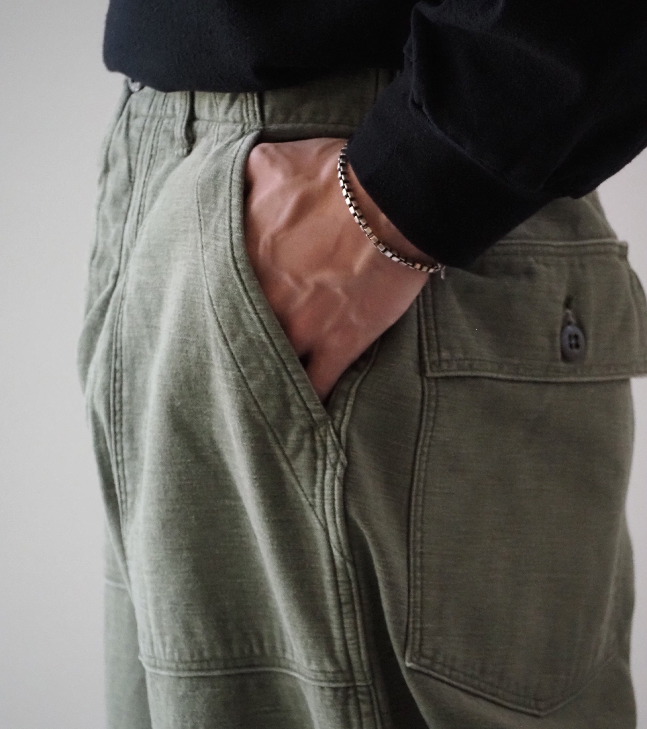 orslow リアル ユーズド ウォッシュ ヴィンテージ フィット ファティーグ パンツ , Dark Olive Stone