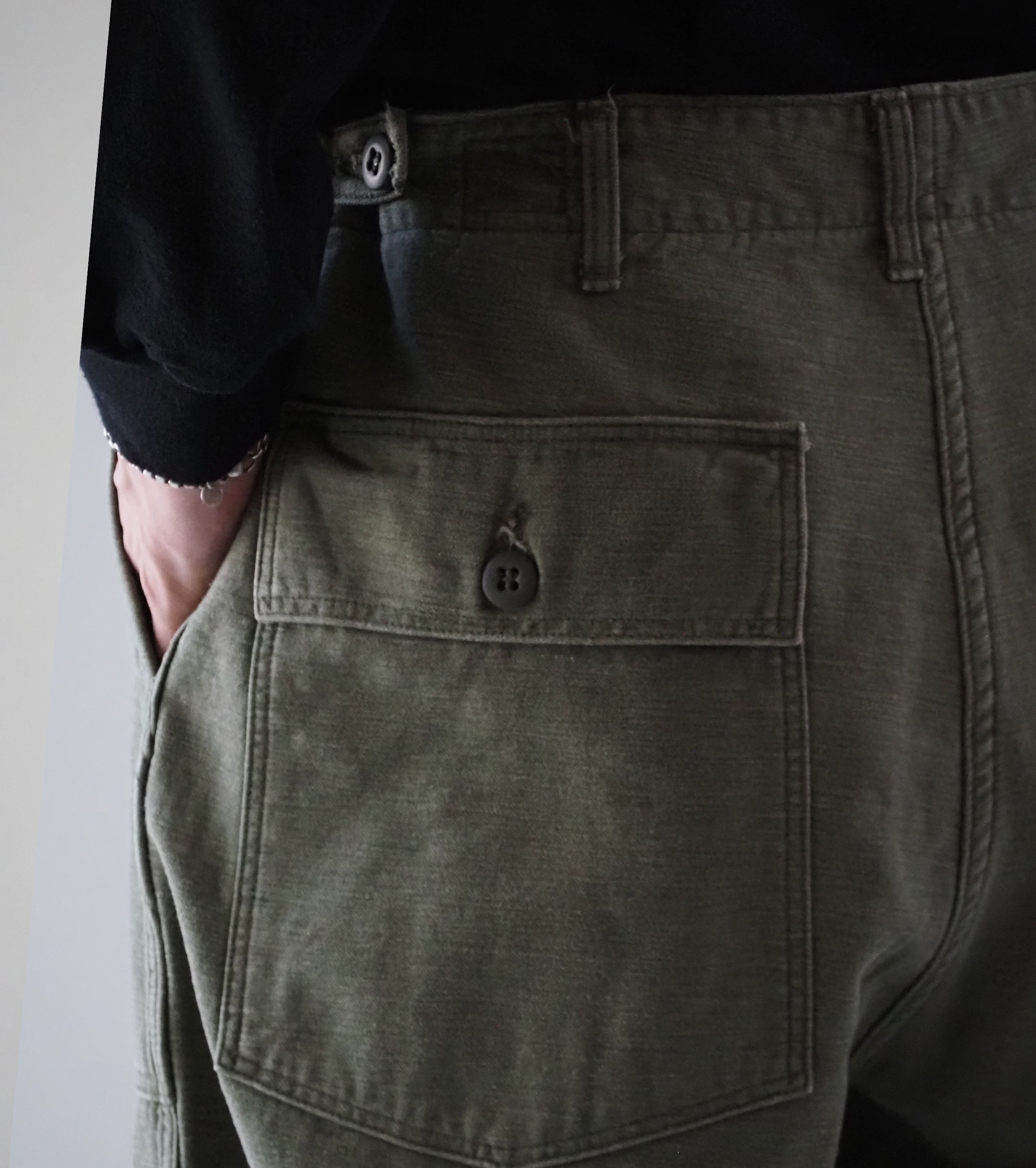 orslow リアル ユーズド ウォッシュ ヴィンテージ フィット ファティーグ パンツ , Dark Olive Stone