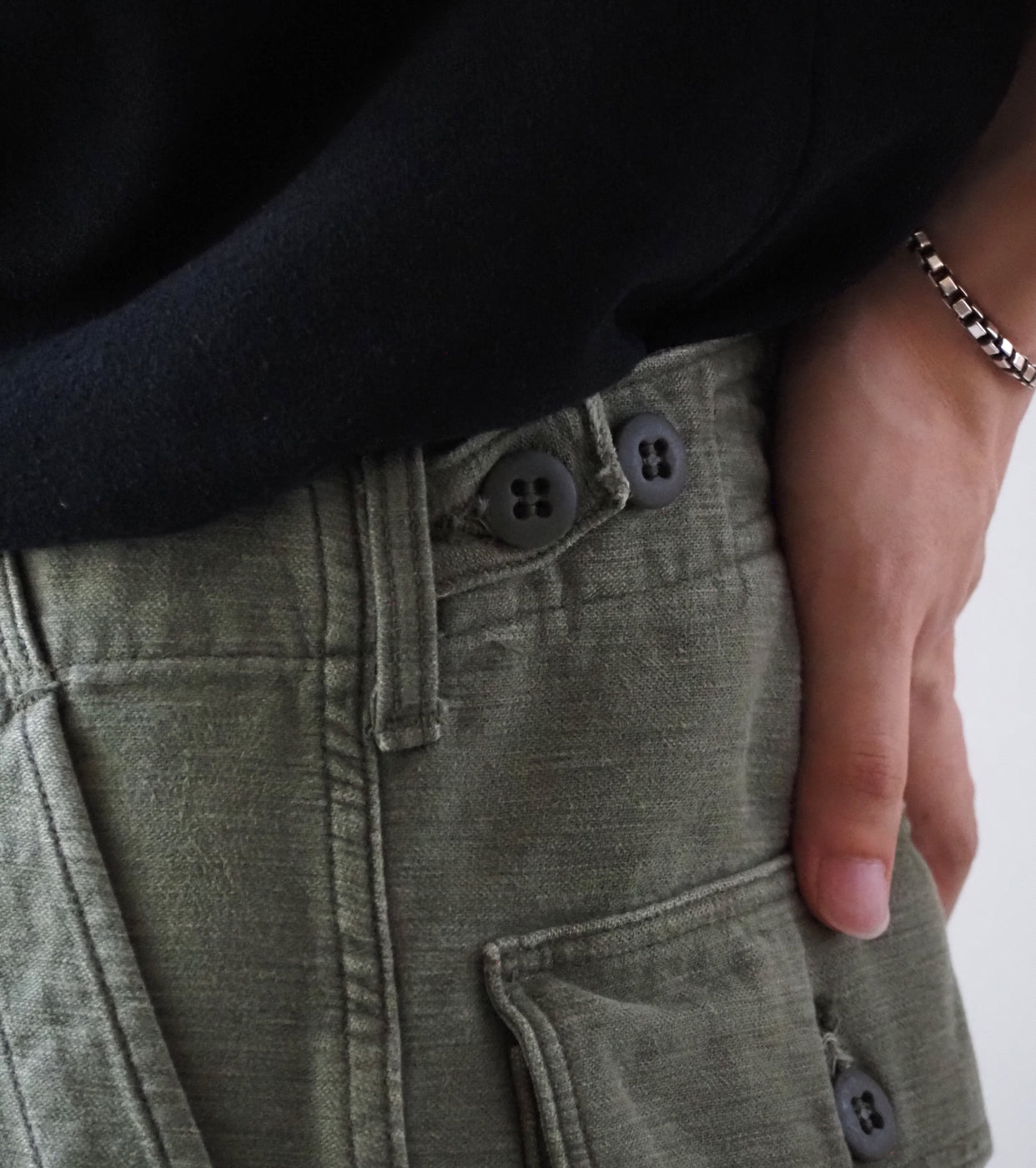 orslow リアル ユーズド ウォッシュ ヴィンテージ フィット ファティーグ パンツ , Dark Olive Stone