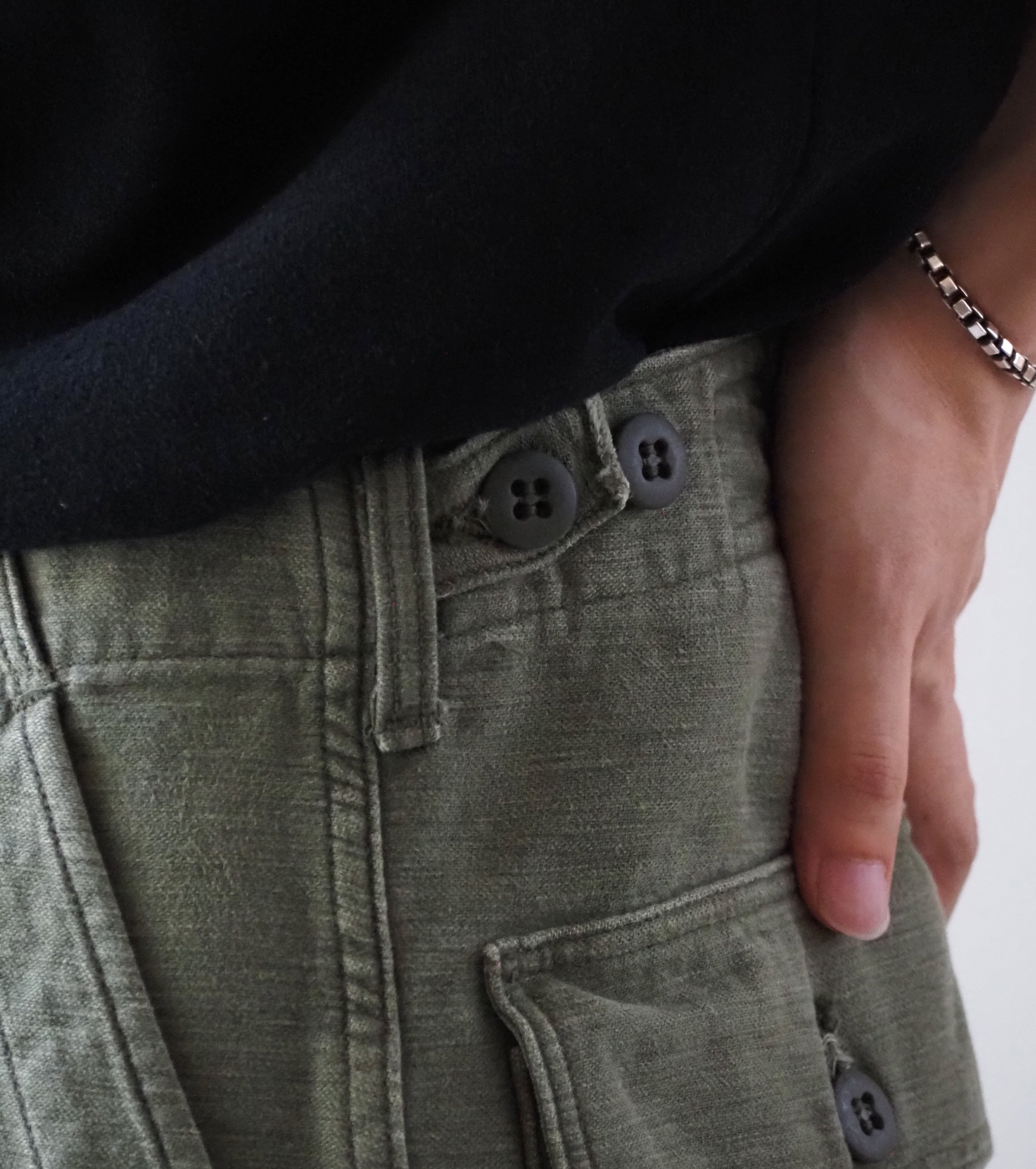 orslow リアル ユーズド ウォッシュ ヴィンテージ フィット ファティーグ パンツ , Dark Olive Stone