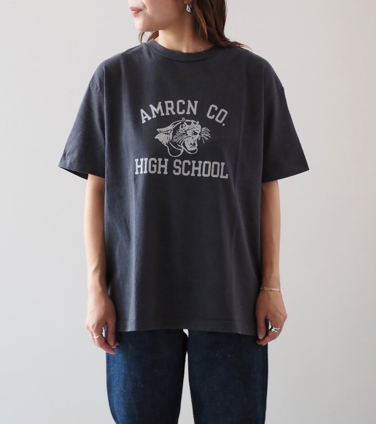 Americana USED加工 ショートスリーブ Tシャツ , Sumikuro