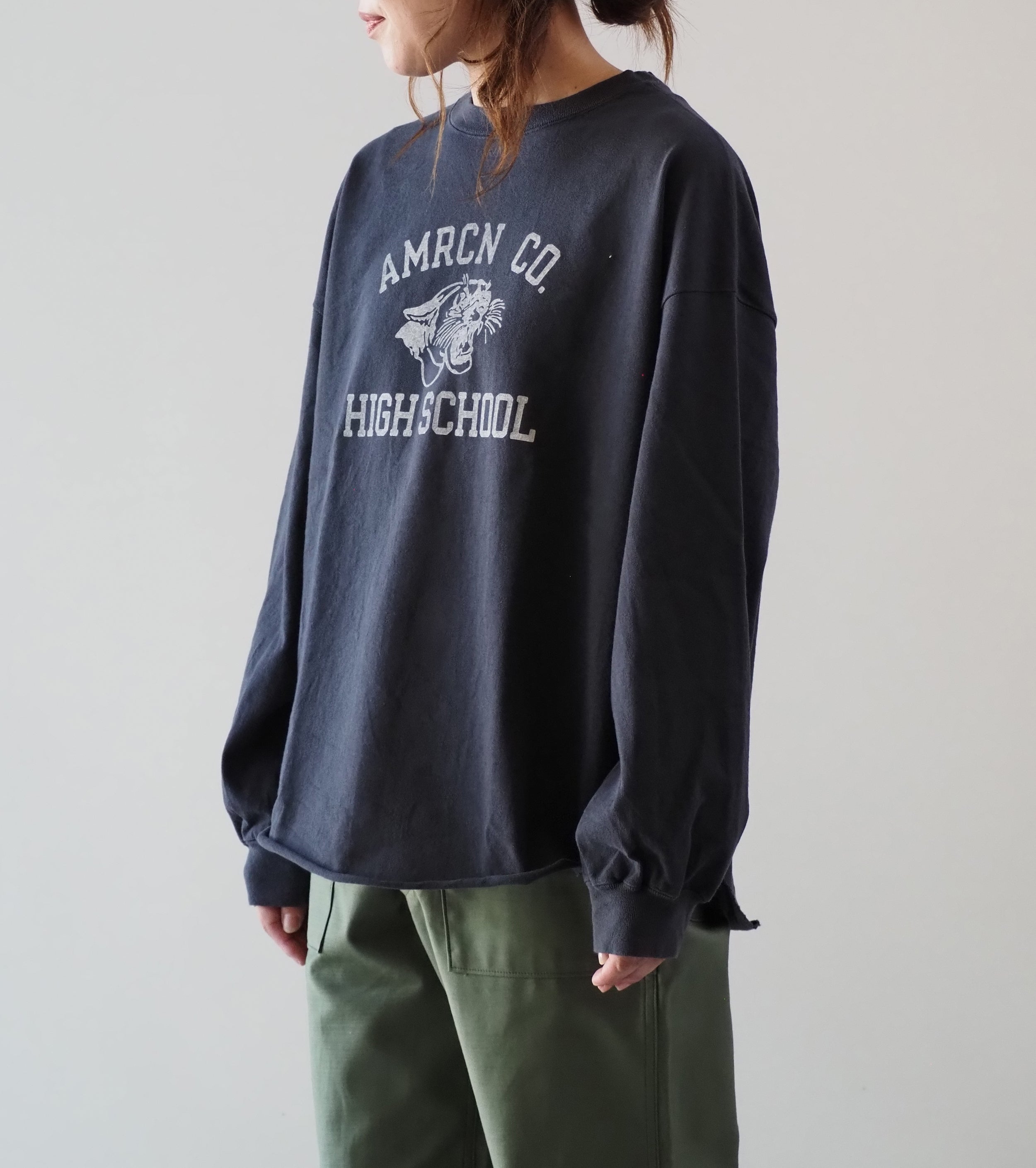 Americana USED加工 ロングスリーブ ティーシャツ  , Sumikuro