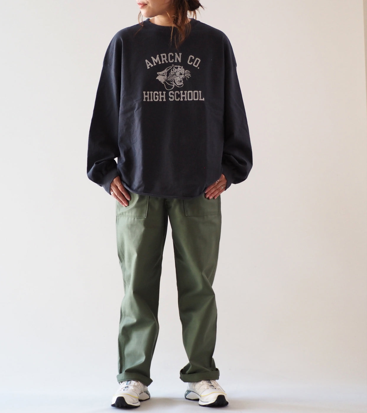 Americana USED加工 ロングスリーブ ティーシャツ  , Sumikuro