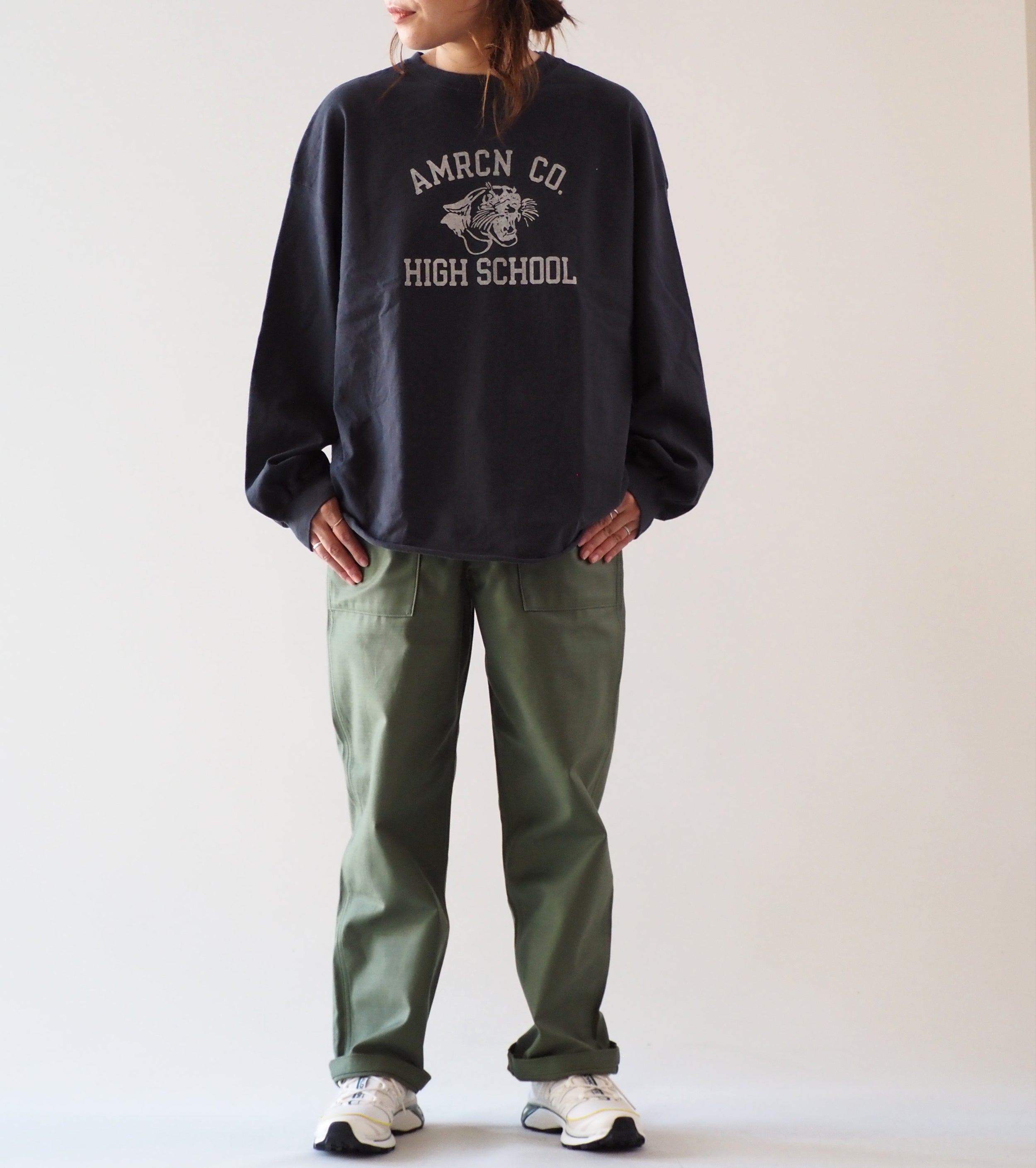Americana USED加工 ロングスリーブ ティーシャツ  , Sumikuro