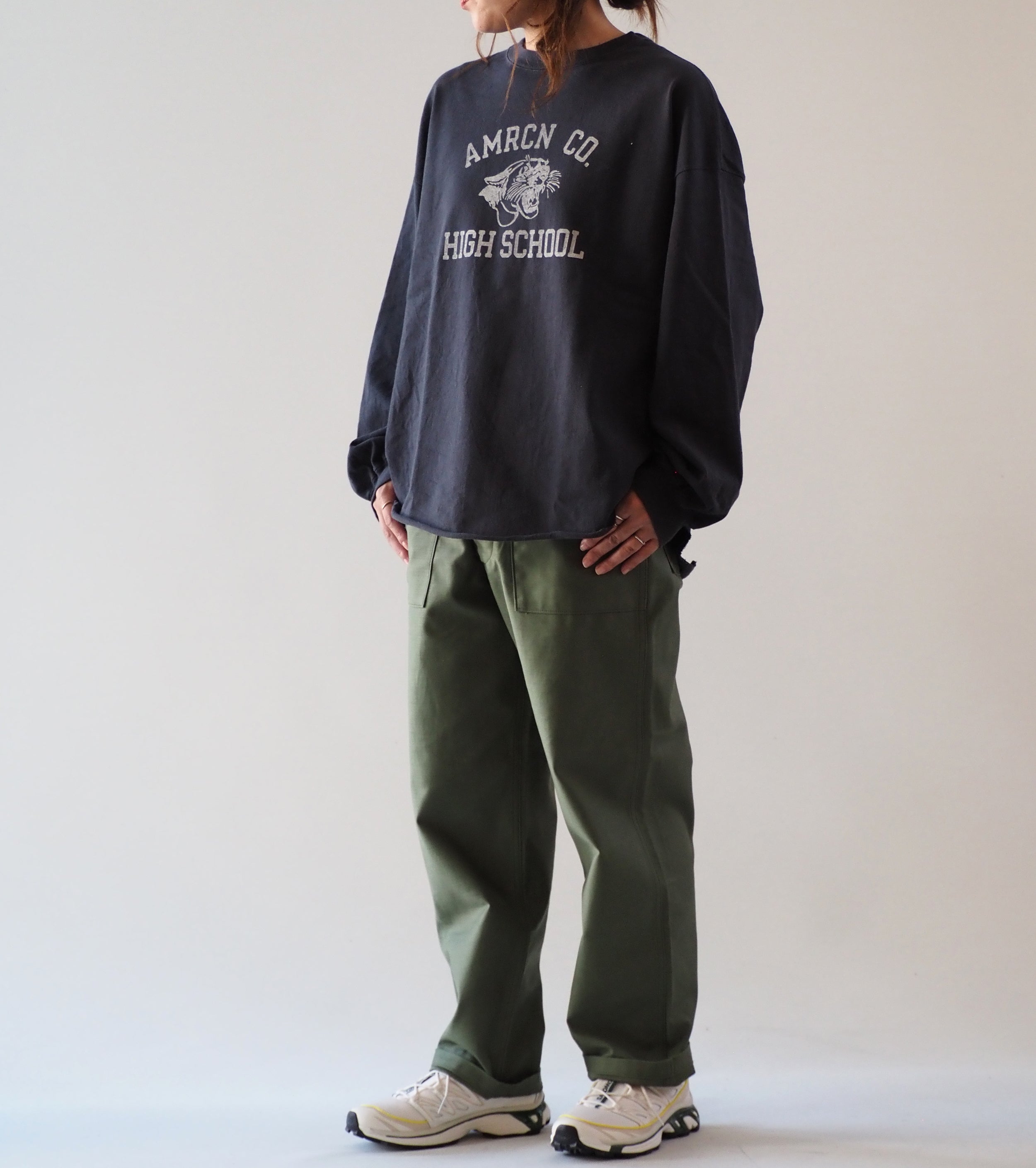 Americana USED加工 ロングスリーブ ティーシャツ  , Sumikuro