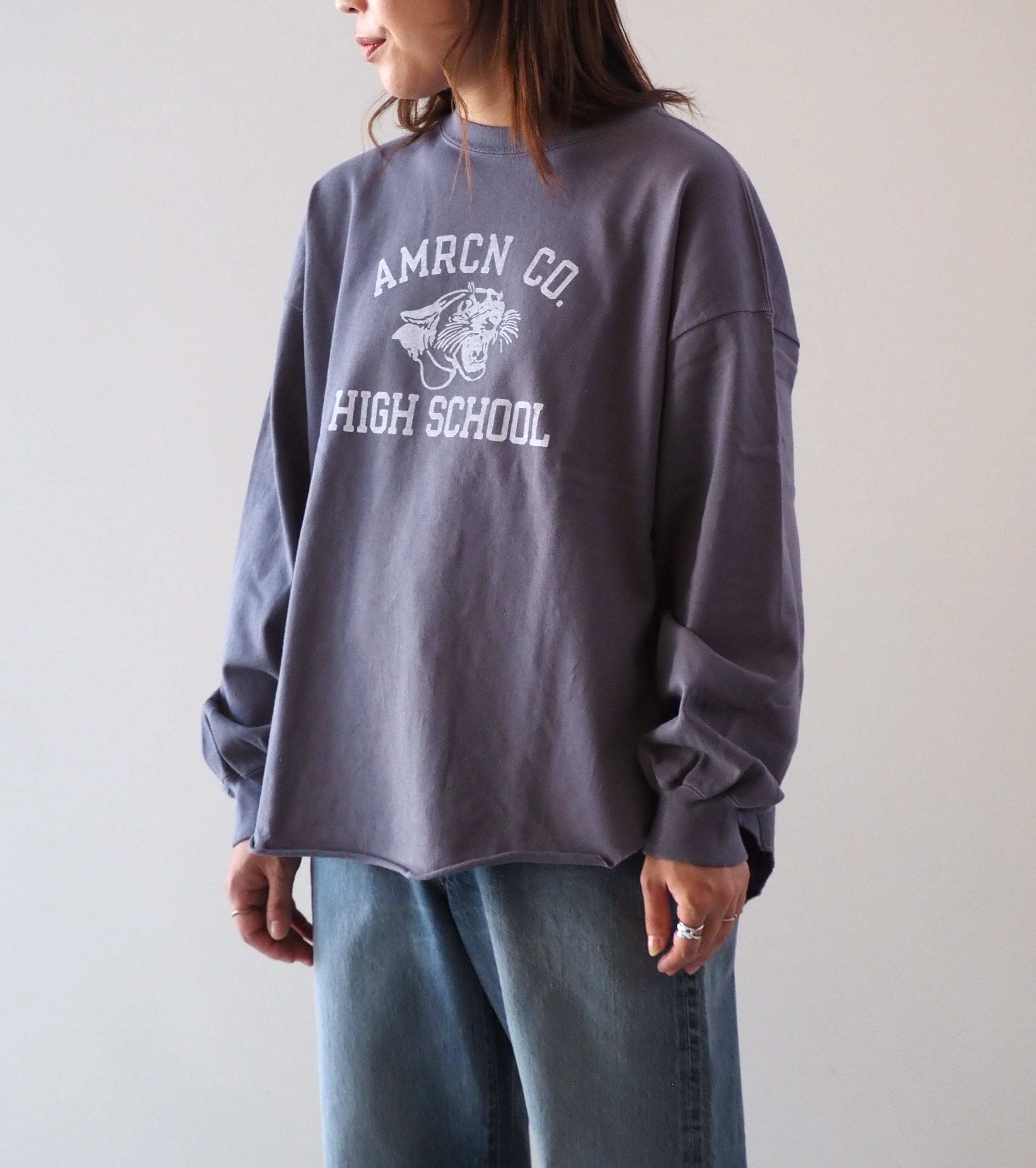 Americana USED加工 ロングスリーブ ティーシャツ  , Nasu