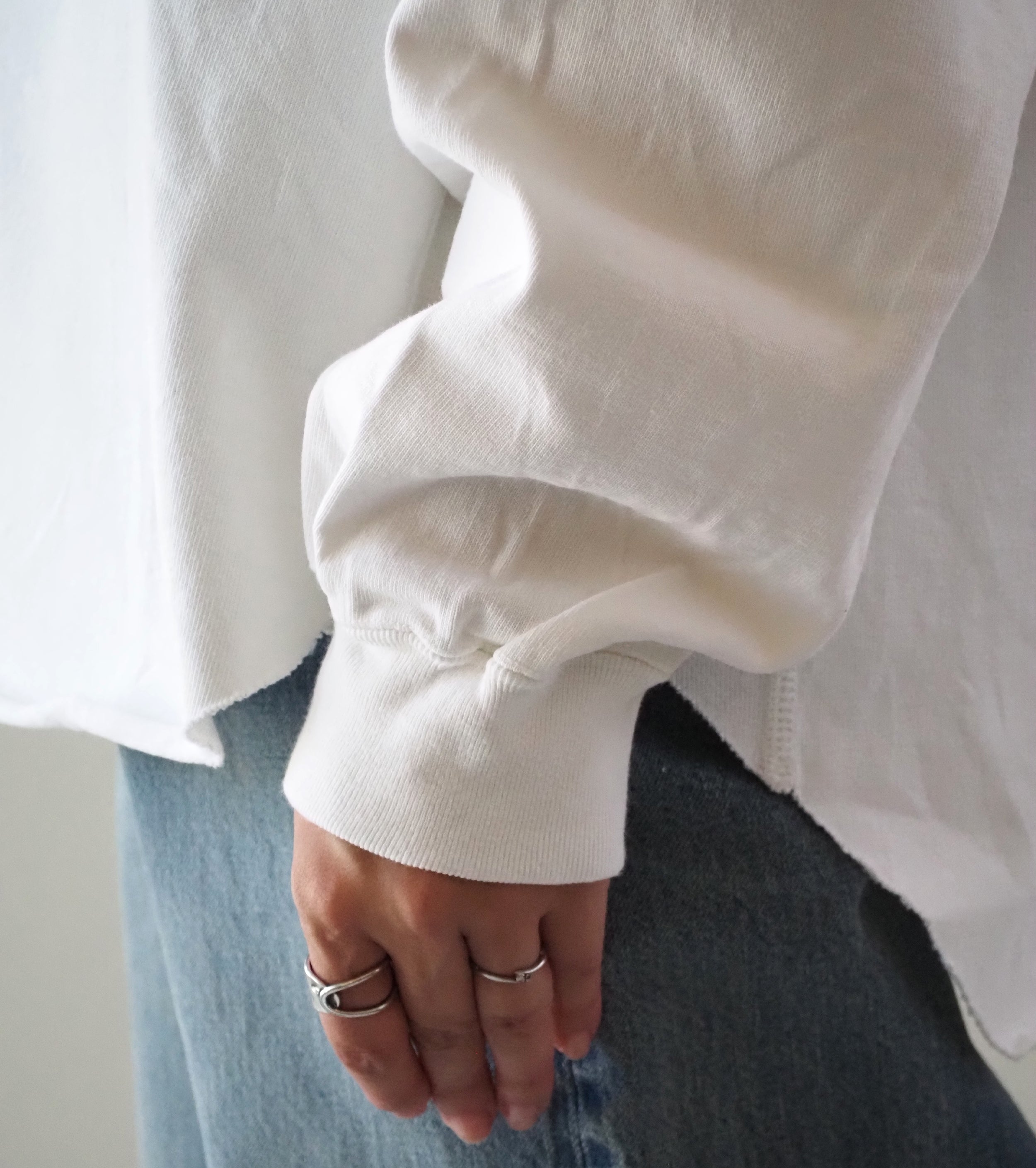 Americana USED加工 ロングスリーブ ティーシャツ  , White
