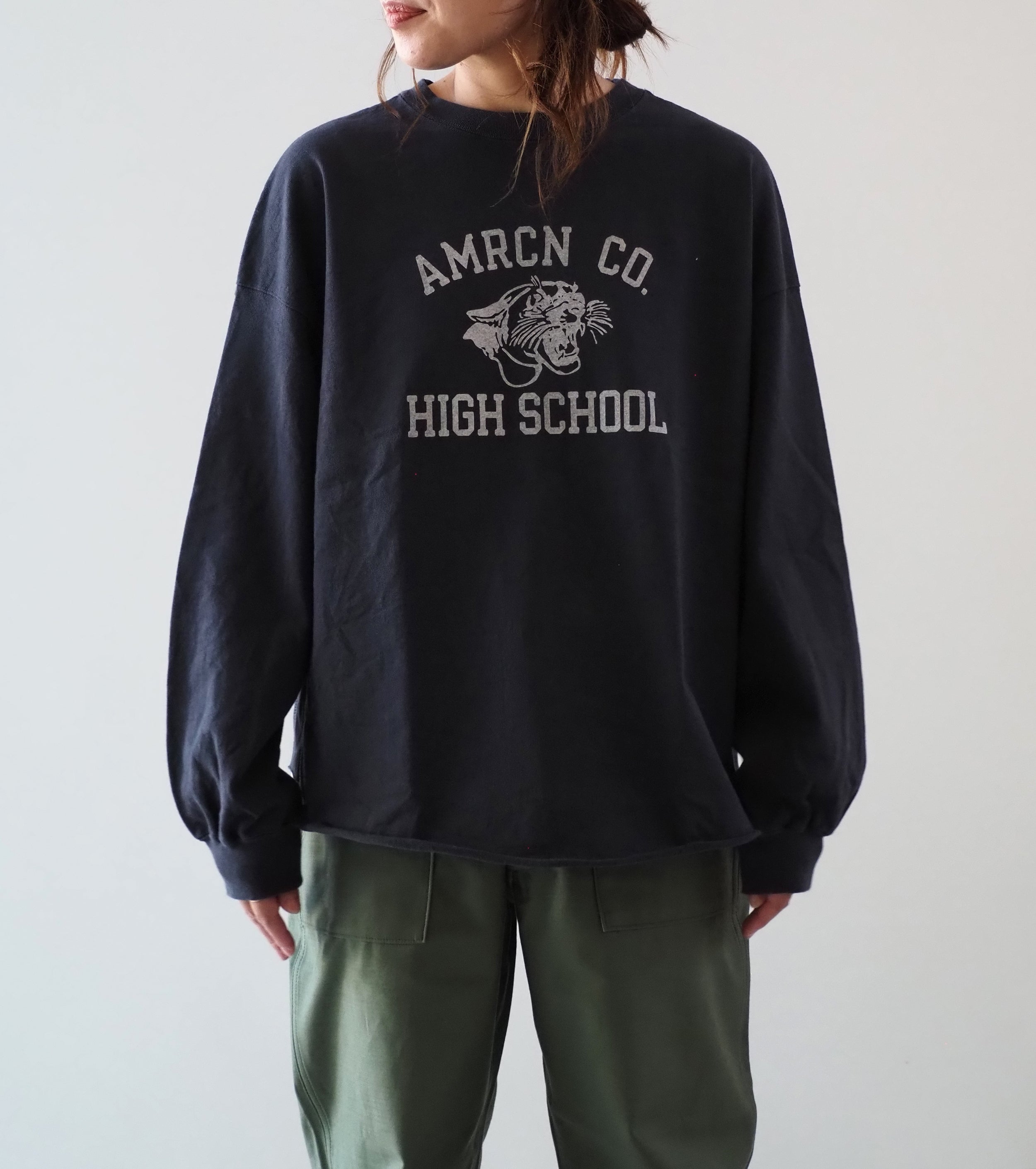 Americana USED加工 ロングスリーブ ティーシャツ  , Sumikuro