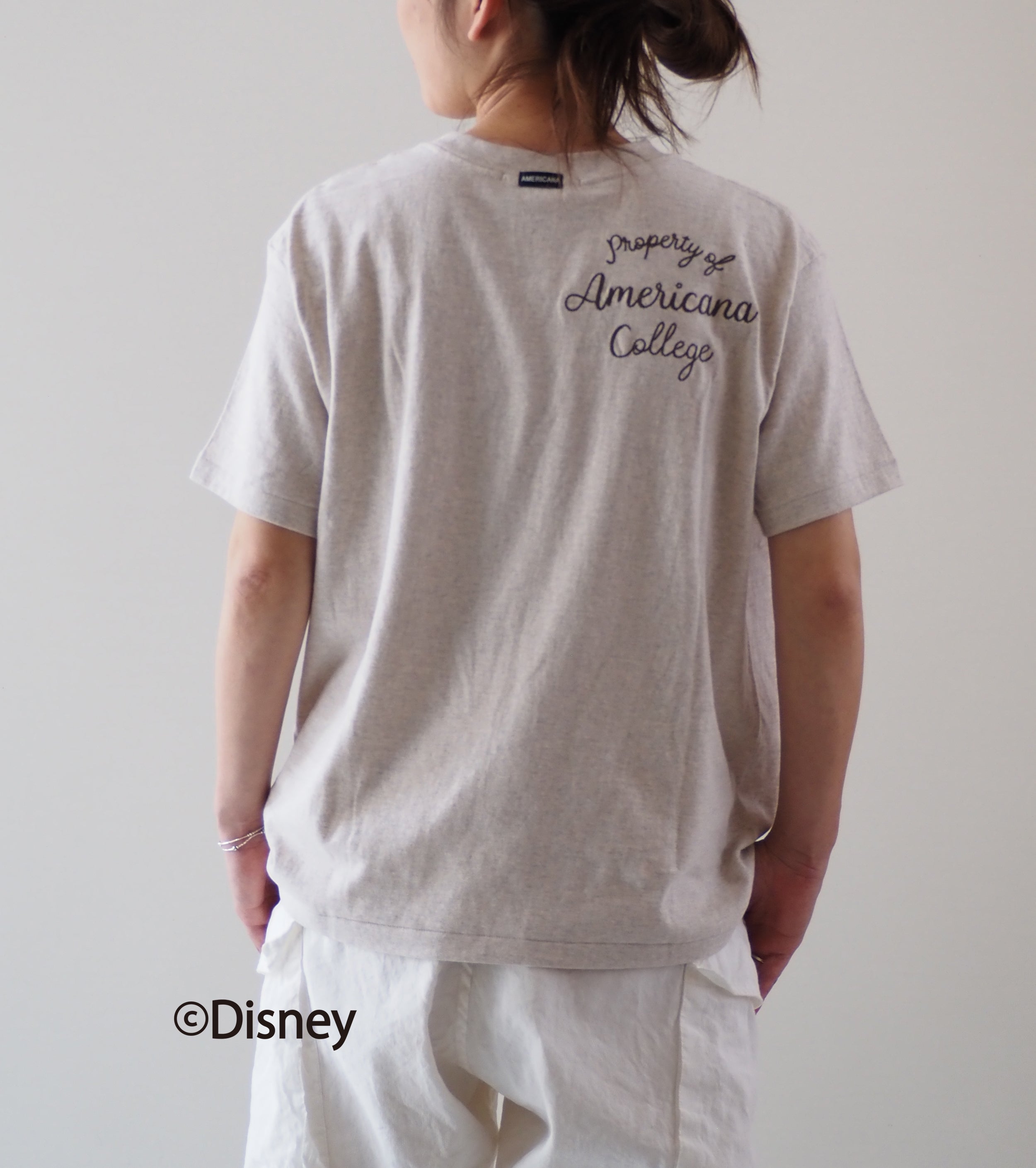 Americana ミッキーマウス プリントTシャツ , Oatmeal
