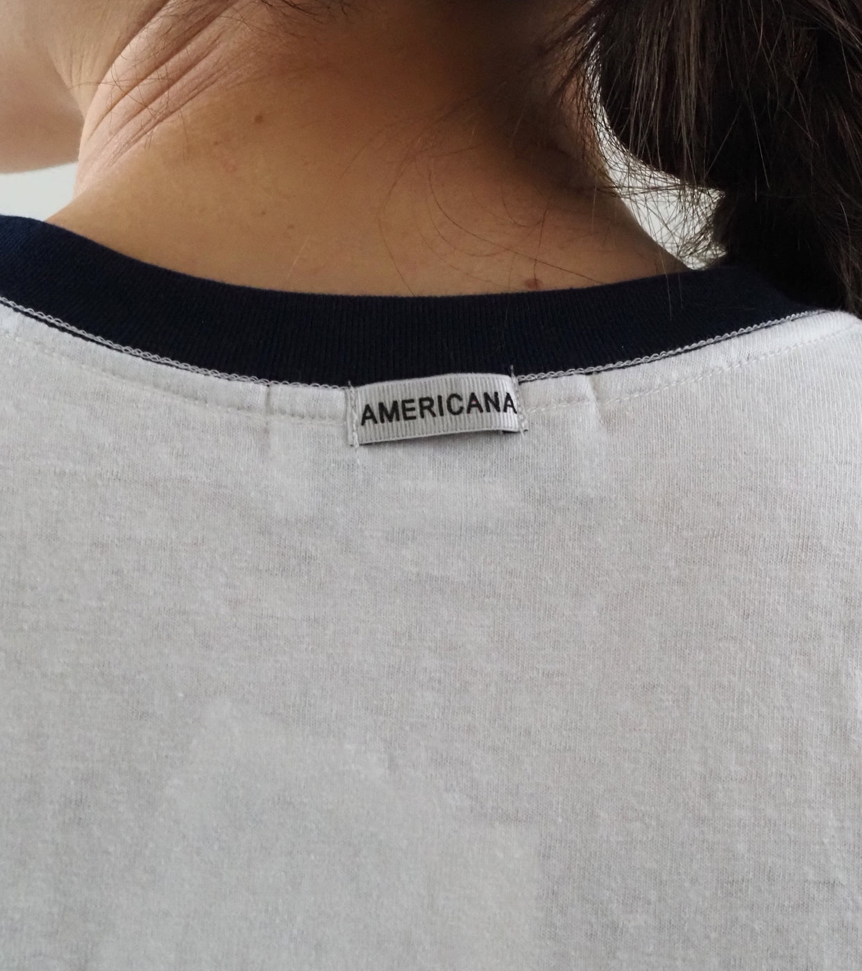 Americana Ringer T-shirt  , White
