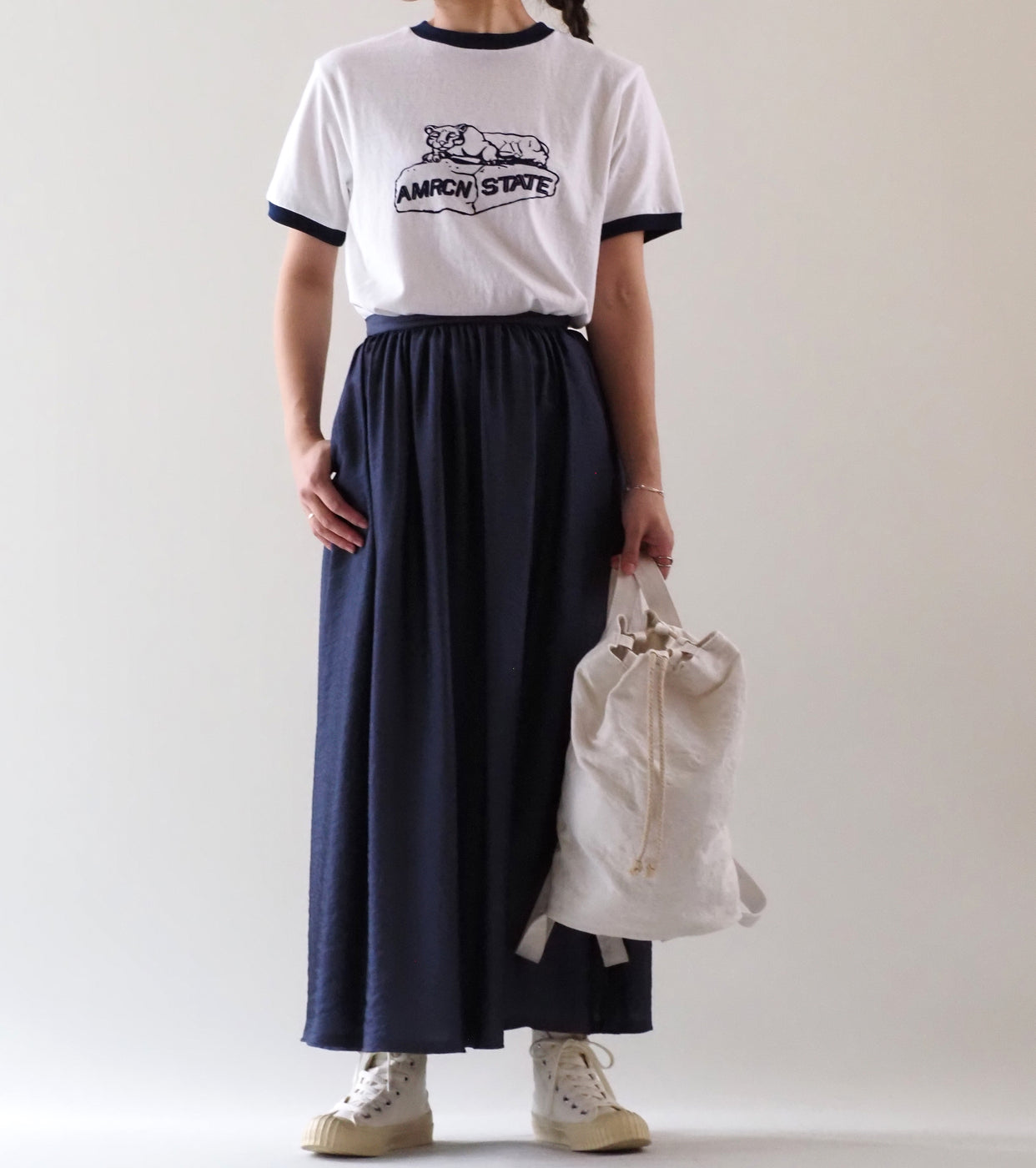 Americana Ringer T-shirt  , White