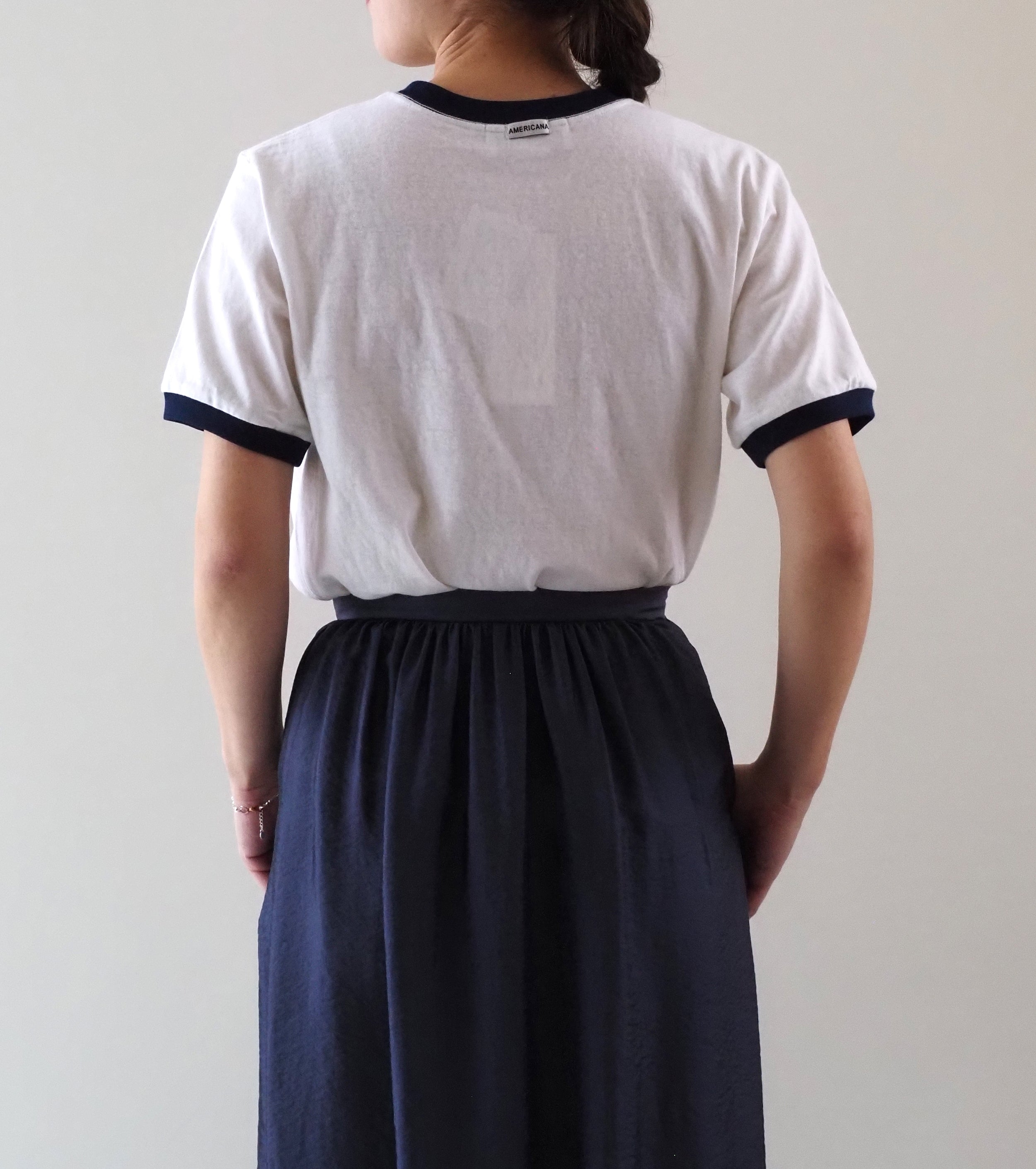 Americana Ringer T-shirt  , White
