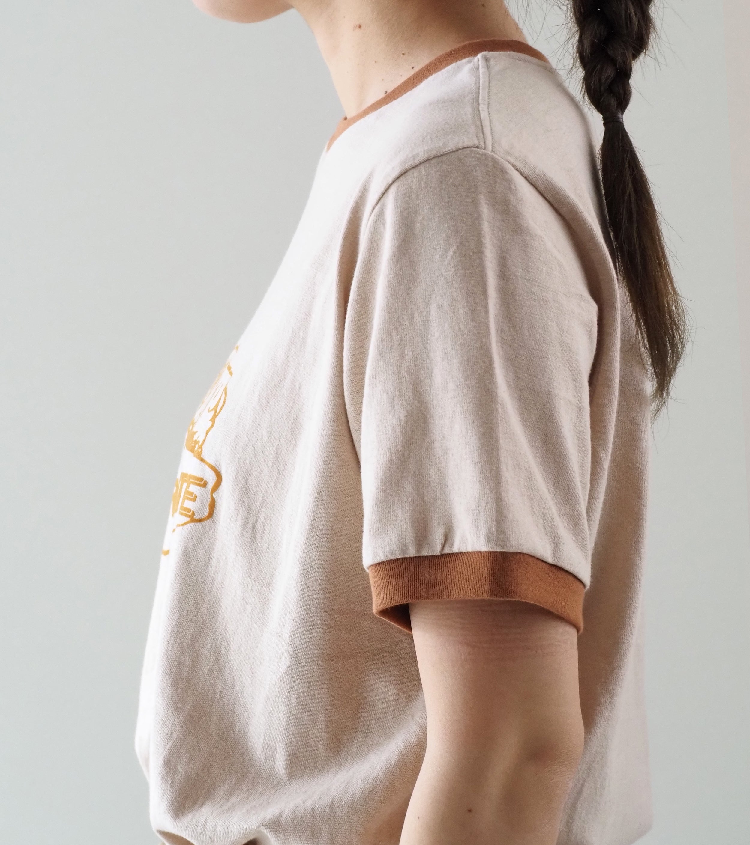 Americana Ringer T-shirt  , Ecru Beige