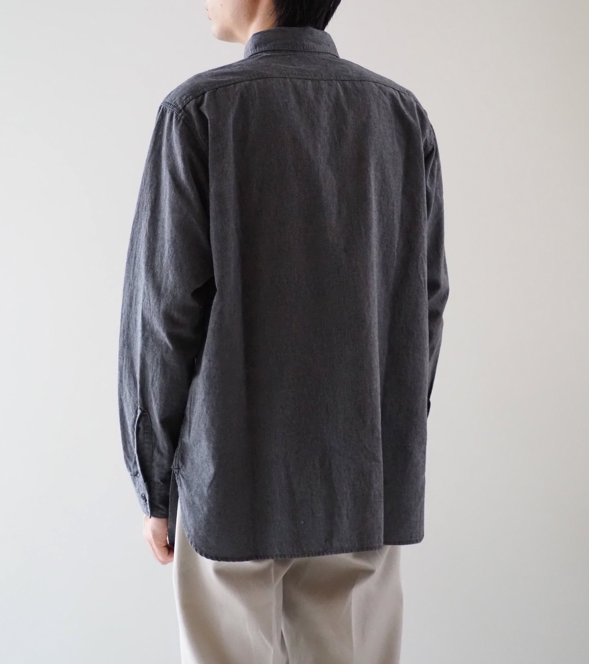 Orslow リラックスフィット シャンブレーシャツ , Gray