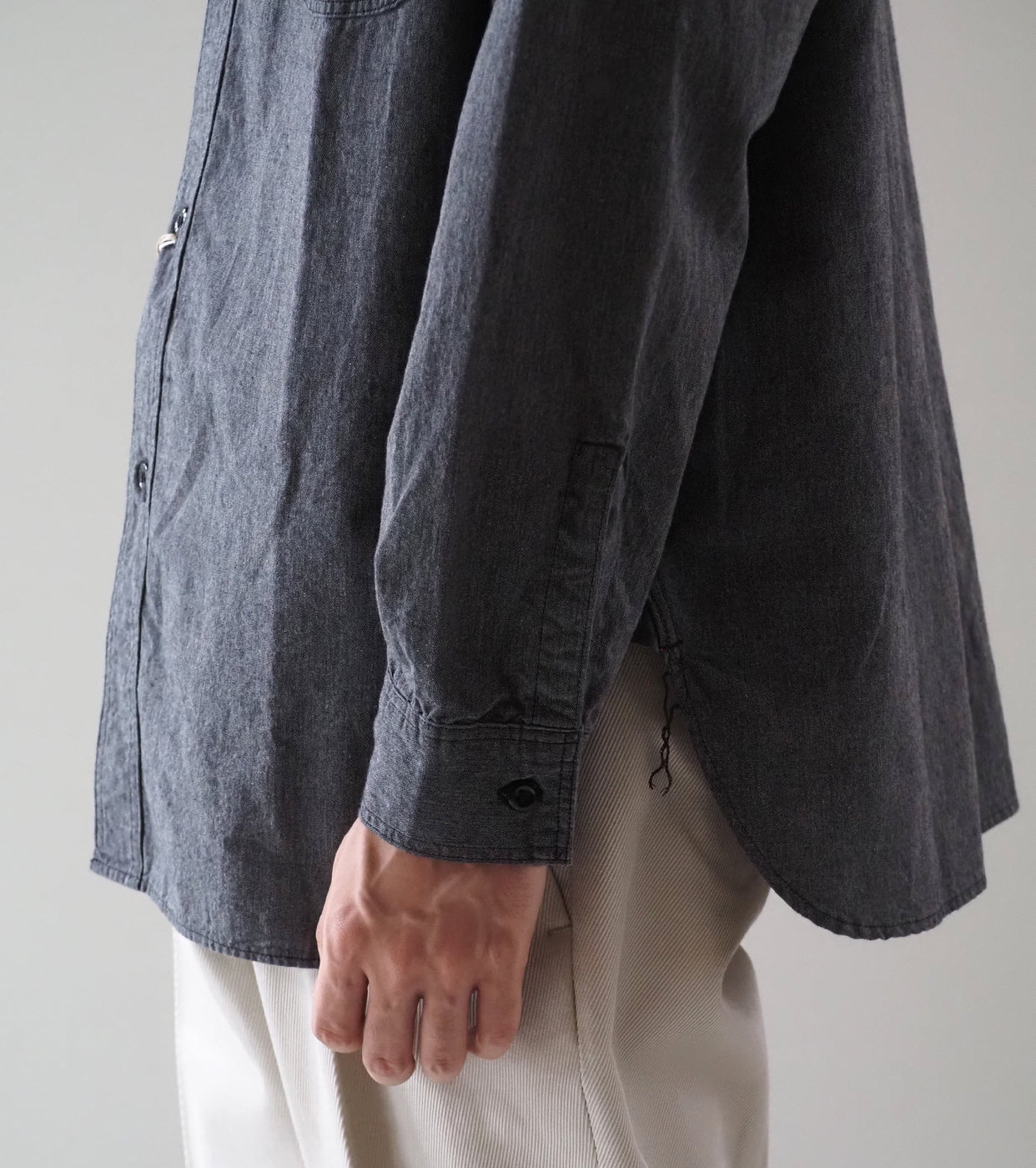 Orslow リラックスフィット シャンブレーシャツ , Gray