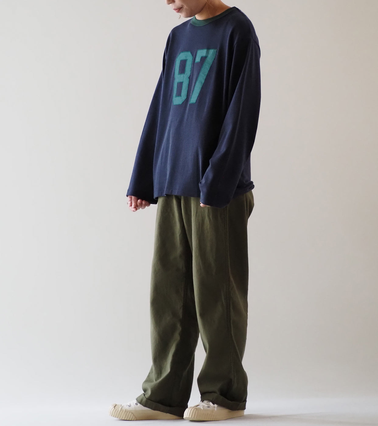 Americana フットボール リンガー Tシャツ , Navy