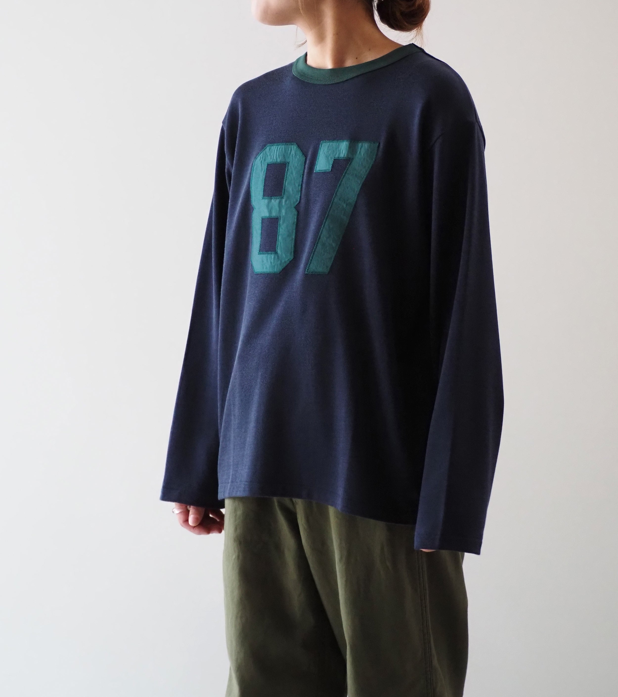 Americana フットボール リンガー Tシャツ , Navy