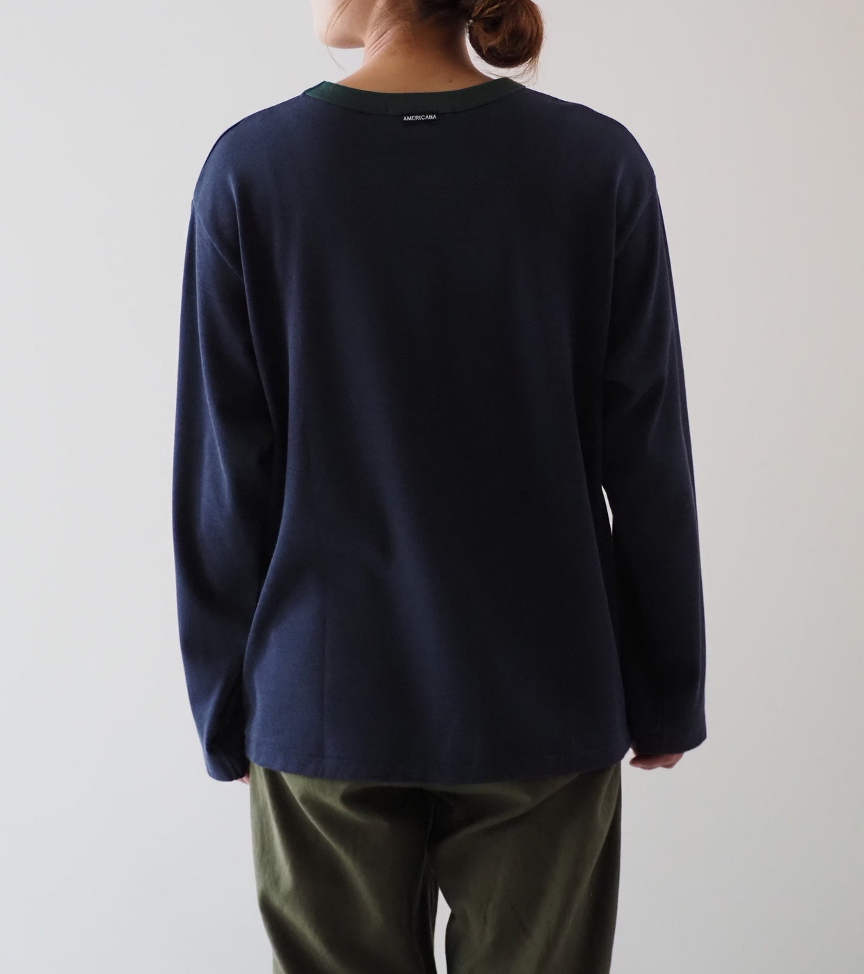 Americana フットボール リンガー Tシャツ , Navy