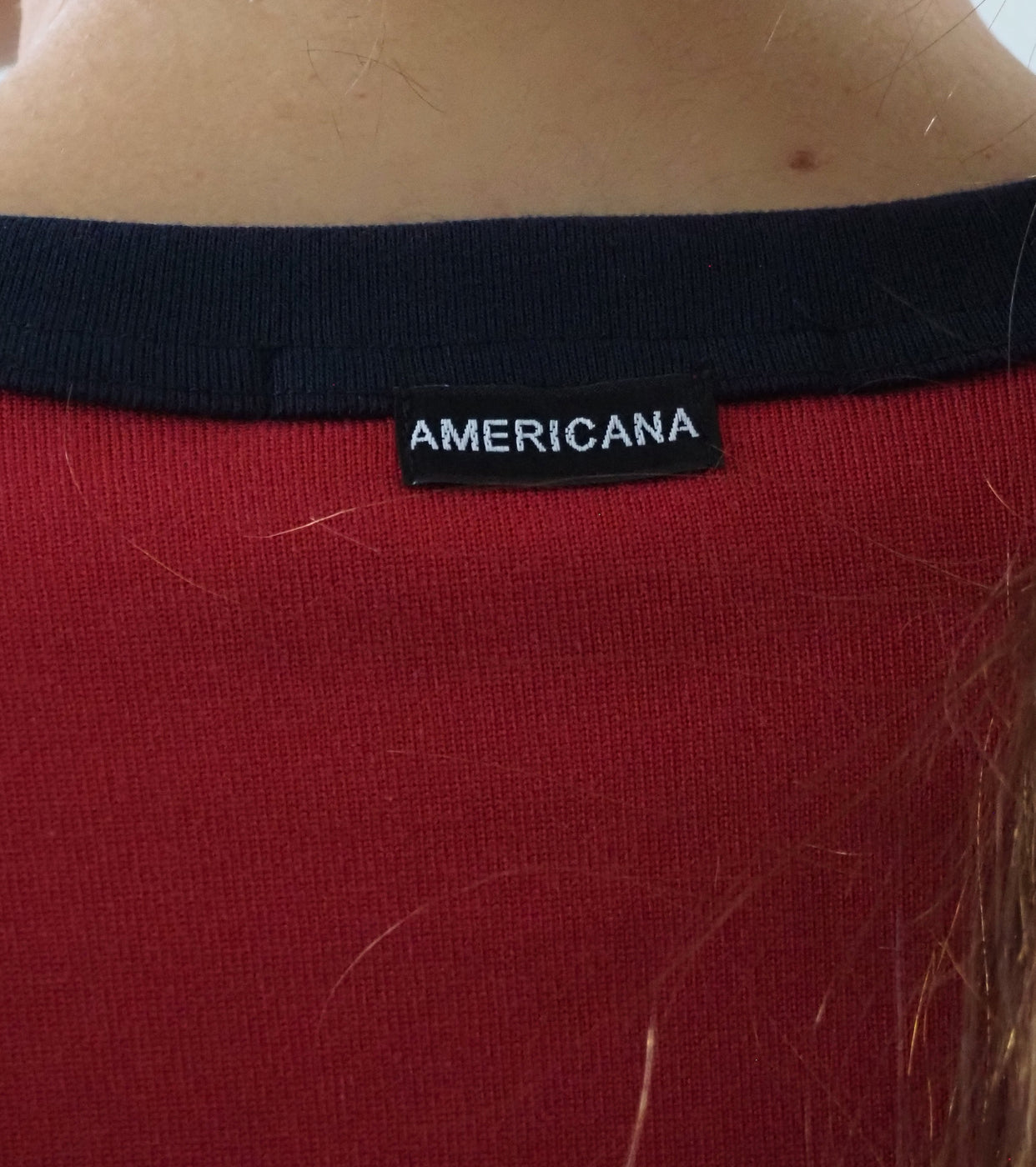 Americana フットボール リンガー Tシャツ , Red