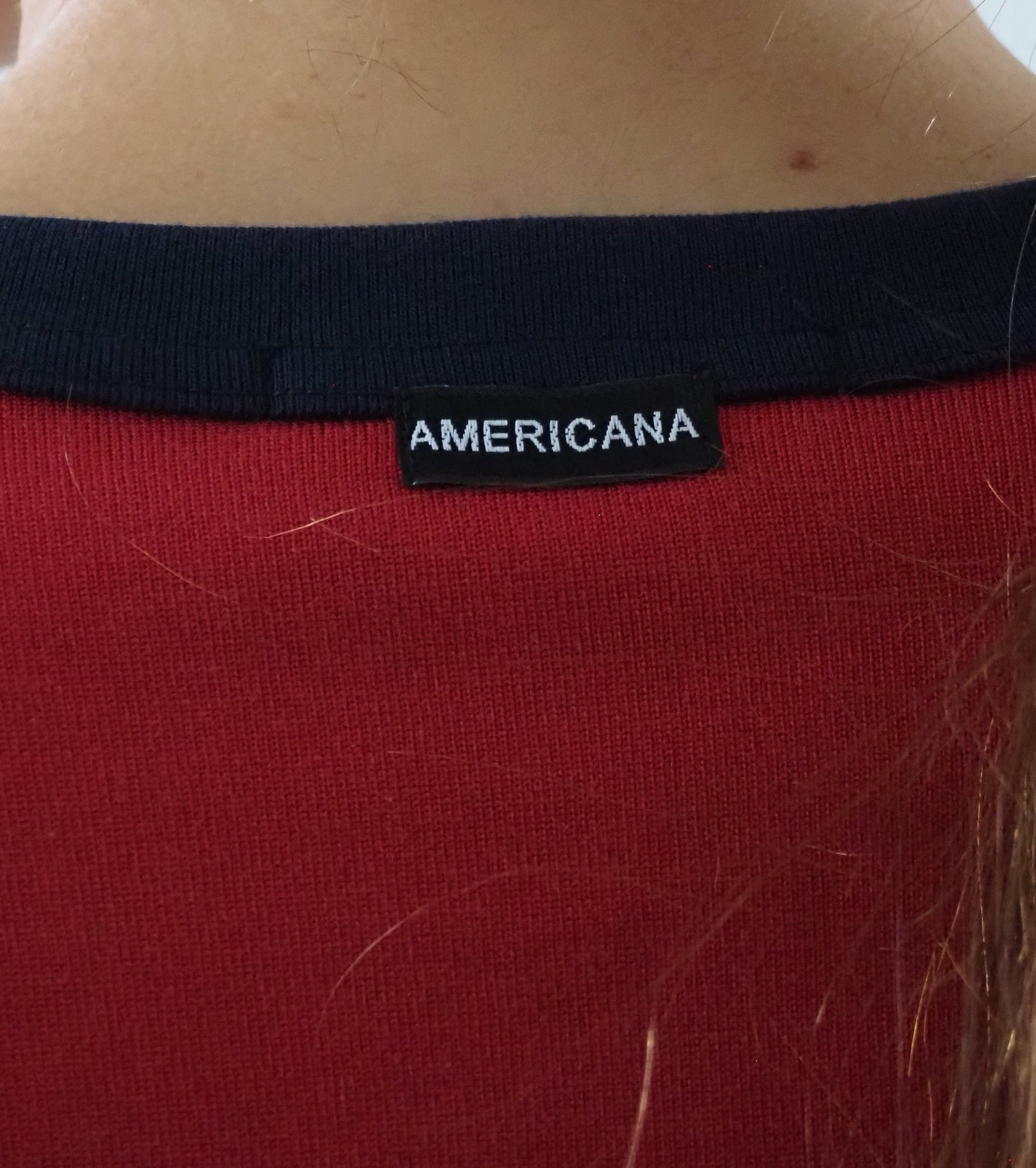 Americana フットボール リンガー Tシャツ , Red